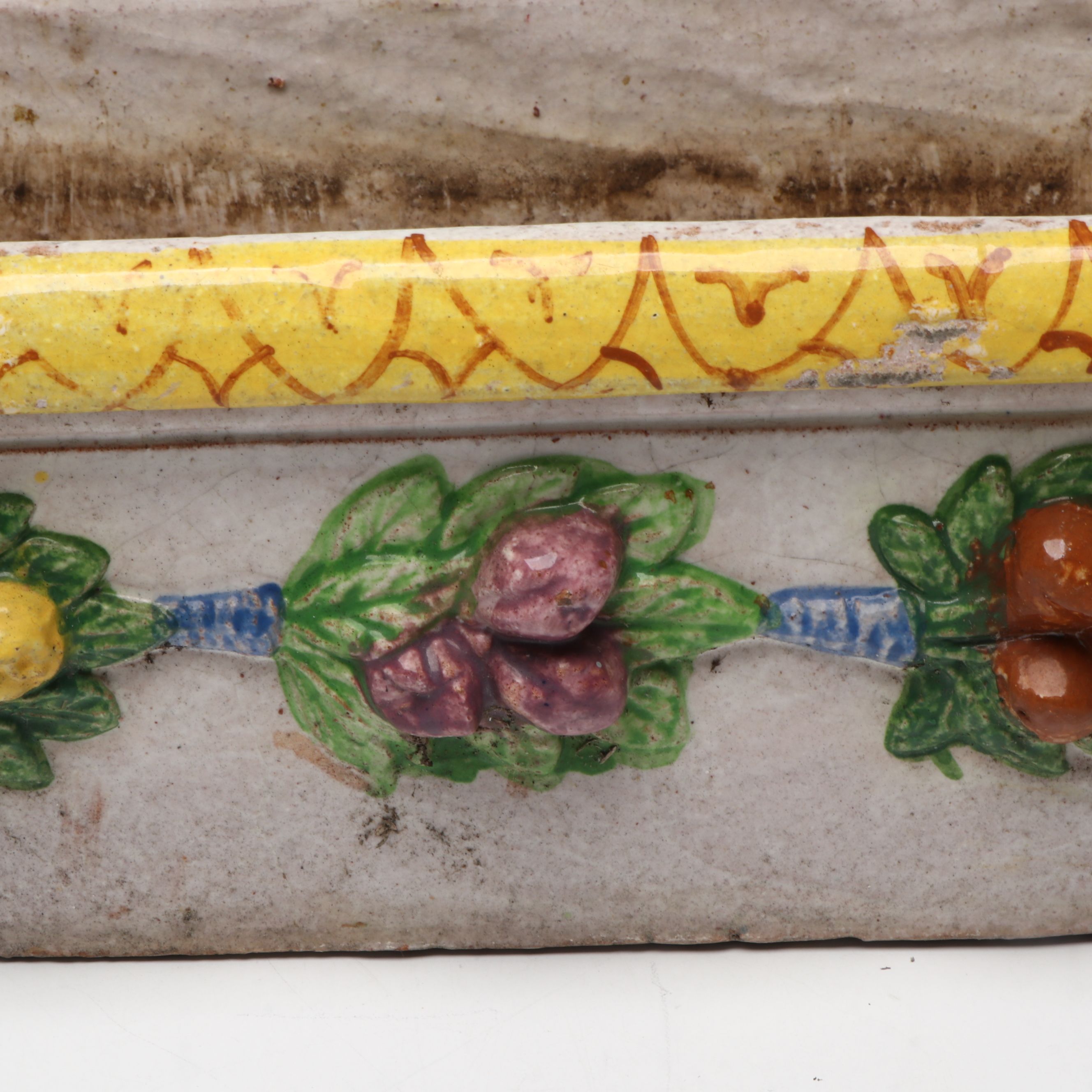 Italian Style Hand-Painted Floral Ceramic Planter