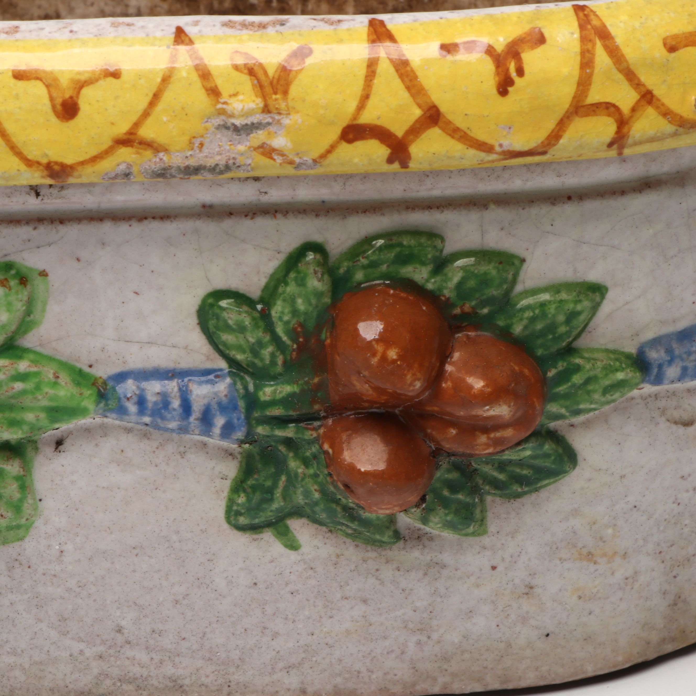 Italian Style Hand-Painted Floral Ceramic Planter