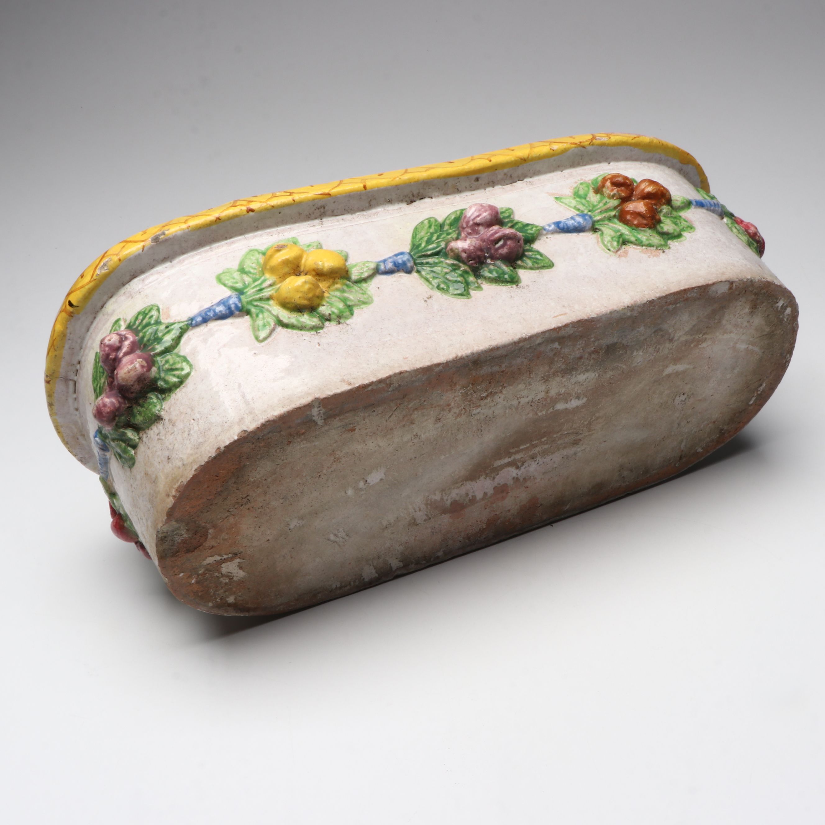 Italian Style Hand-Painted Floral Ceramic Planter