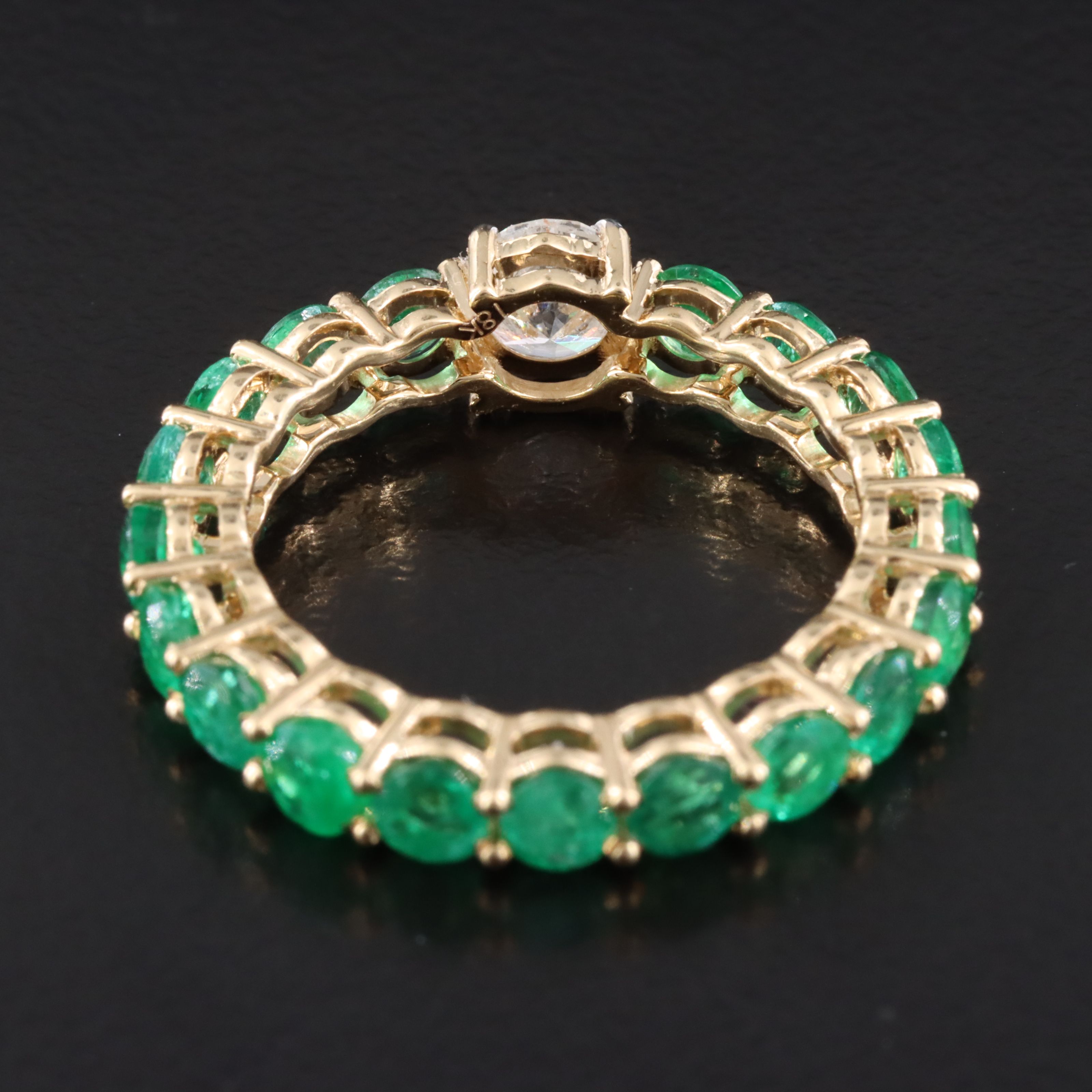 18K Diamond and 2.43 CTW Emerald Eternity Band