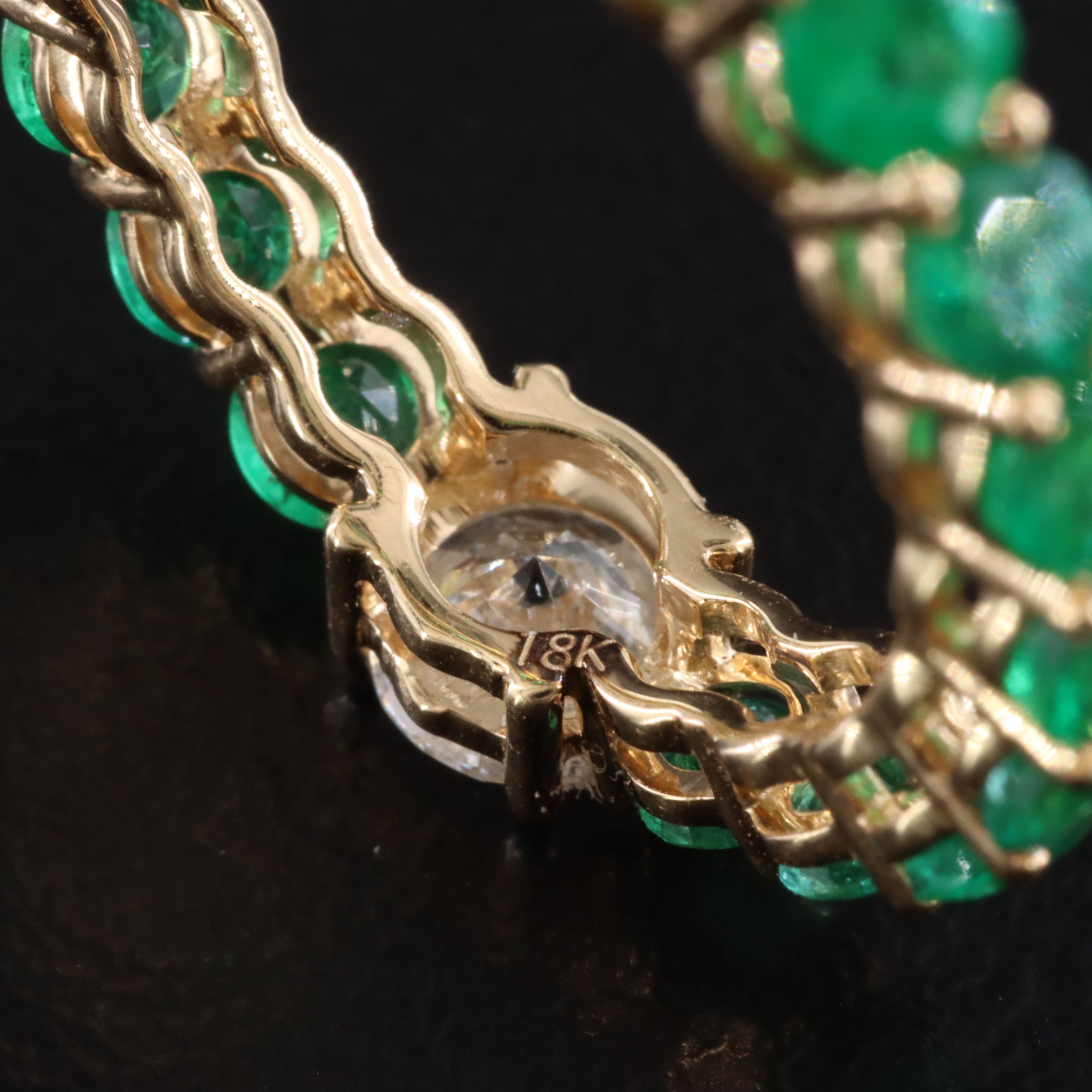 18K Diamond and 2.43 CTW Emerald Eternity Band