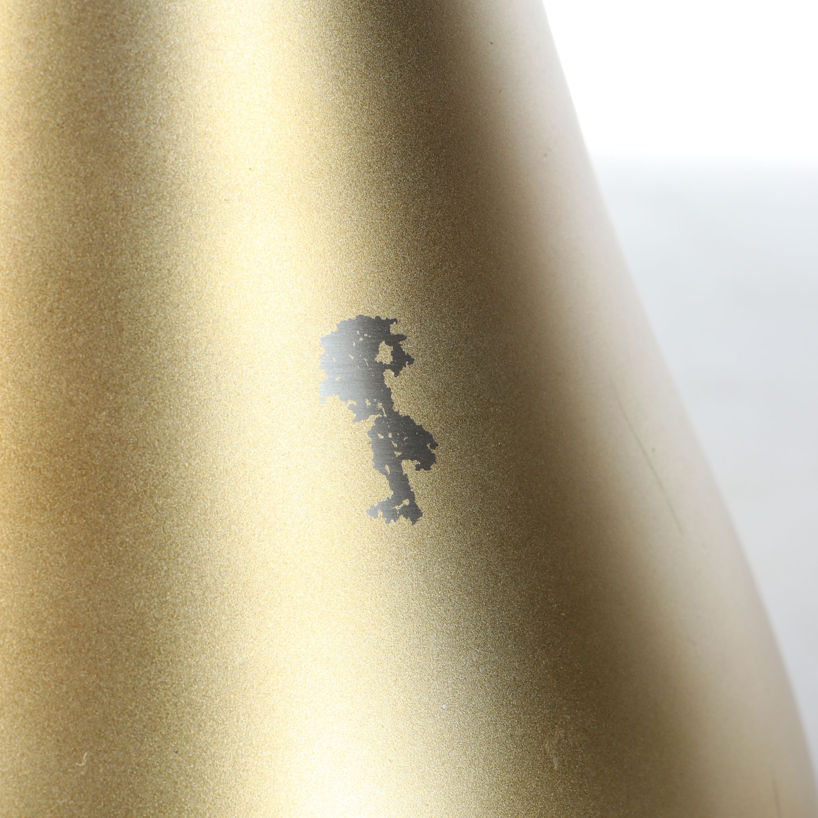 Satin Gold Finish Teardrop Table Lamps with Mocha Colored Shades