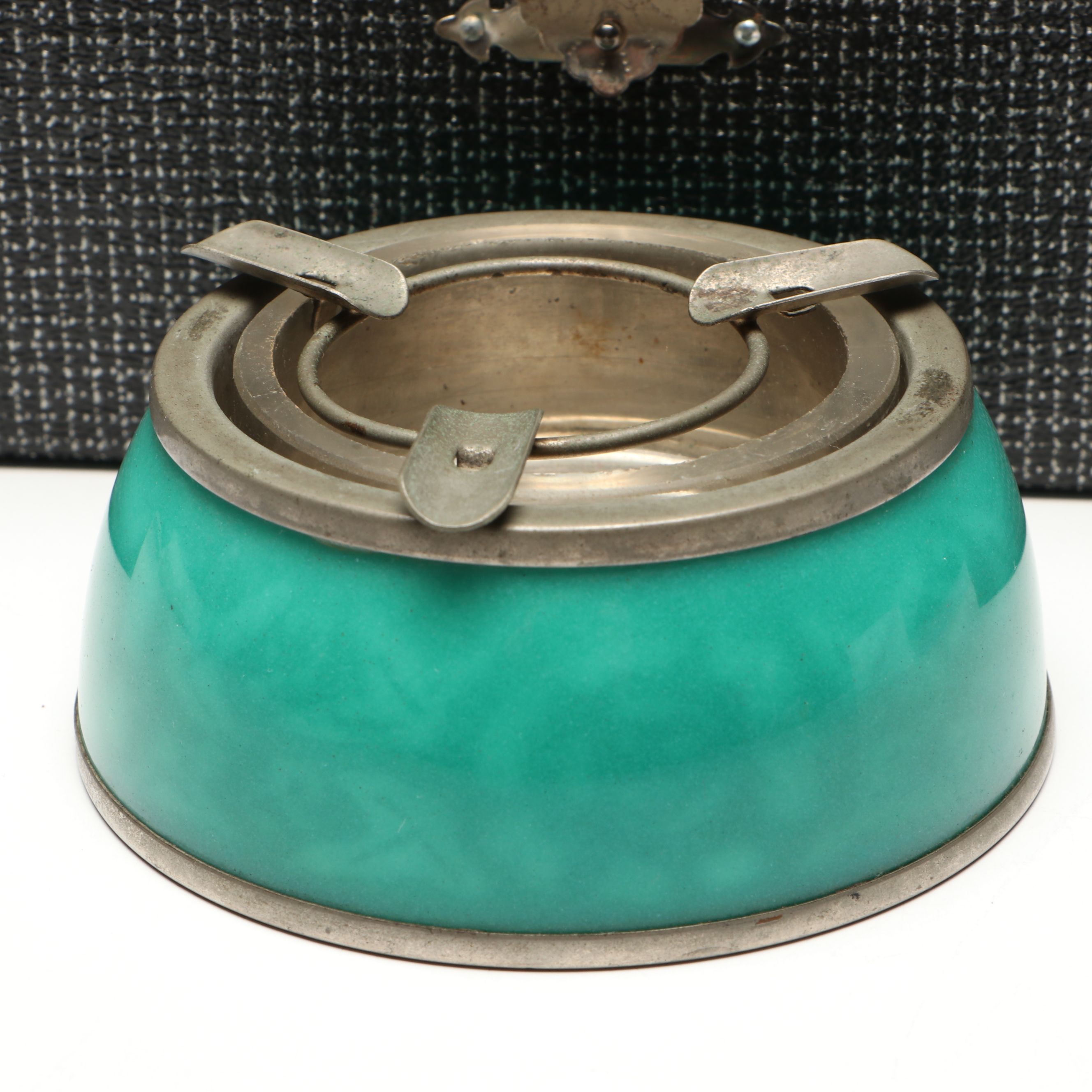 NHK Enameled Metal Vase and Smoking Kit