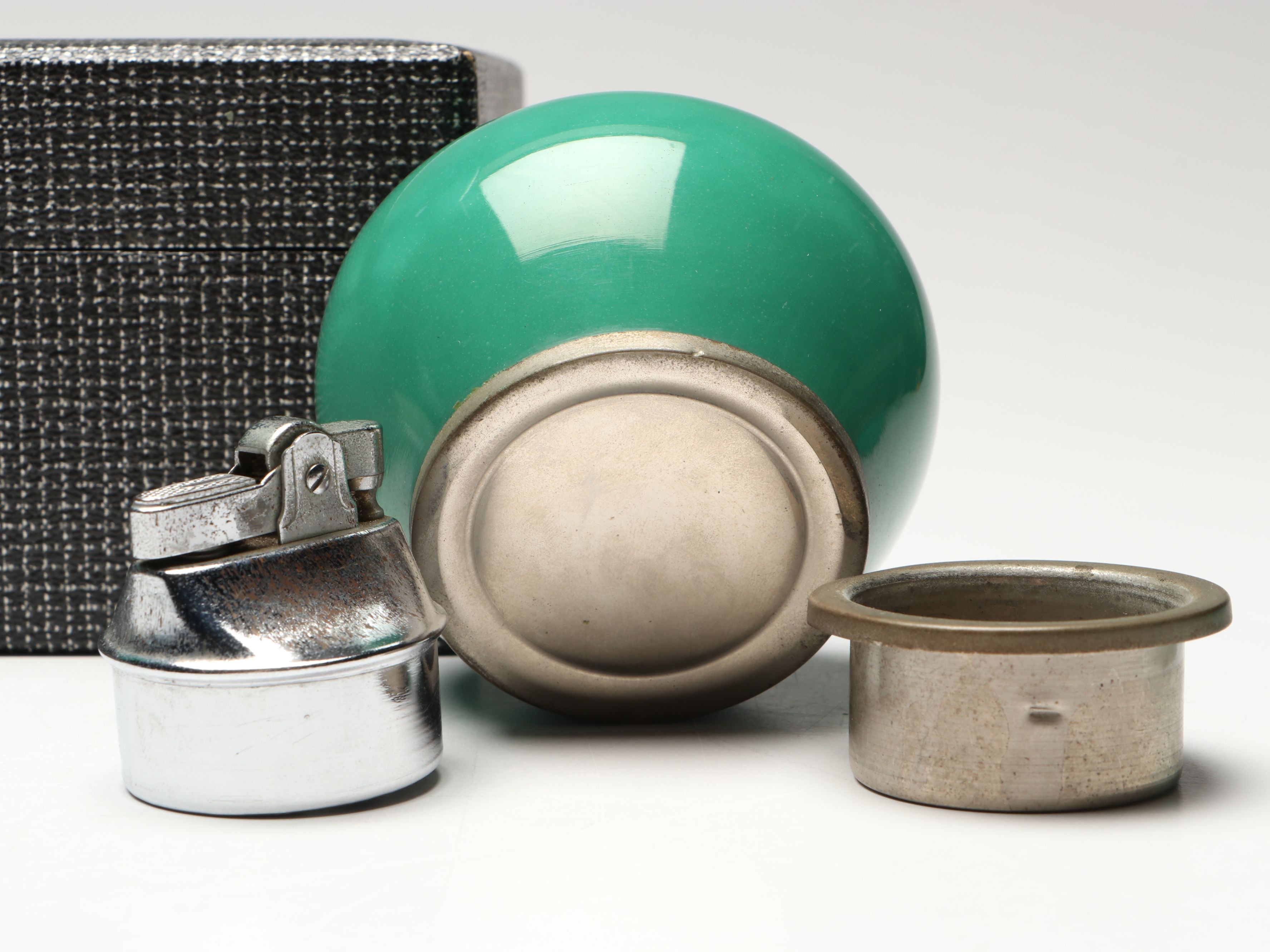 NHK Enameled Metal Vase and Smoking Kit