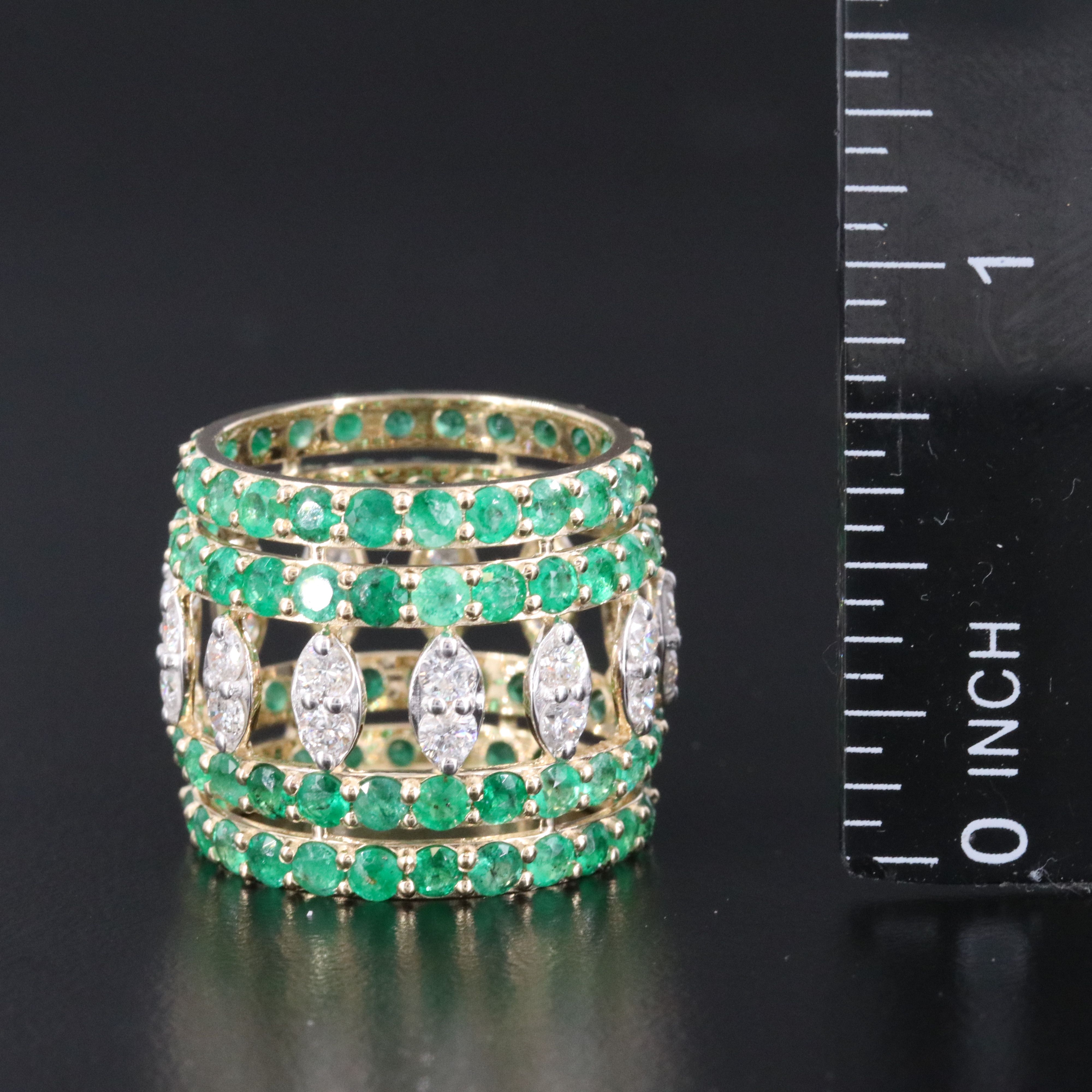 14K 4.64 CTW Emerald and 1.39 CTW Diamond Eternity Ring