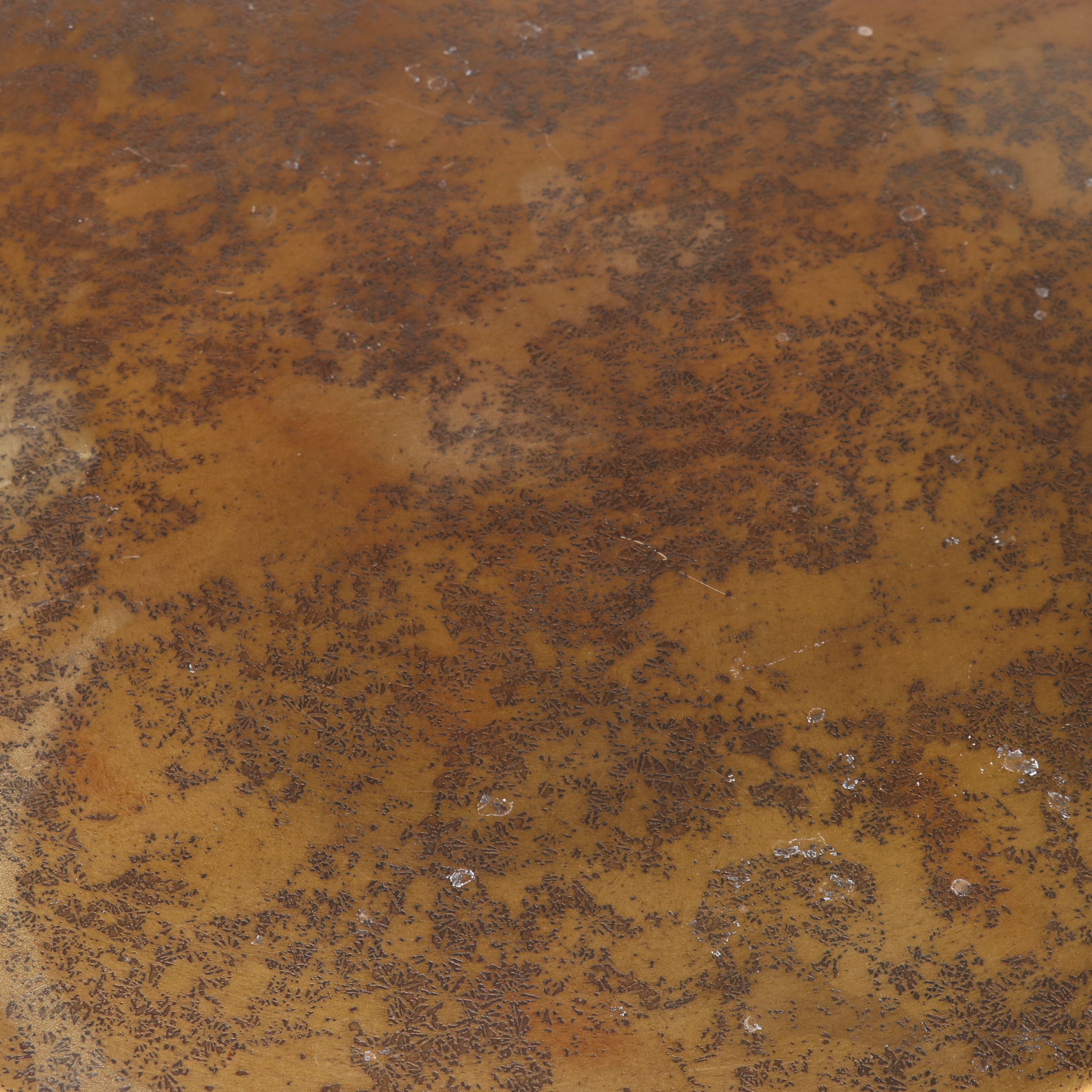 Pair of Industrial Style Hammered Metal and Wrought Iron Tables, 21st Century