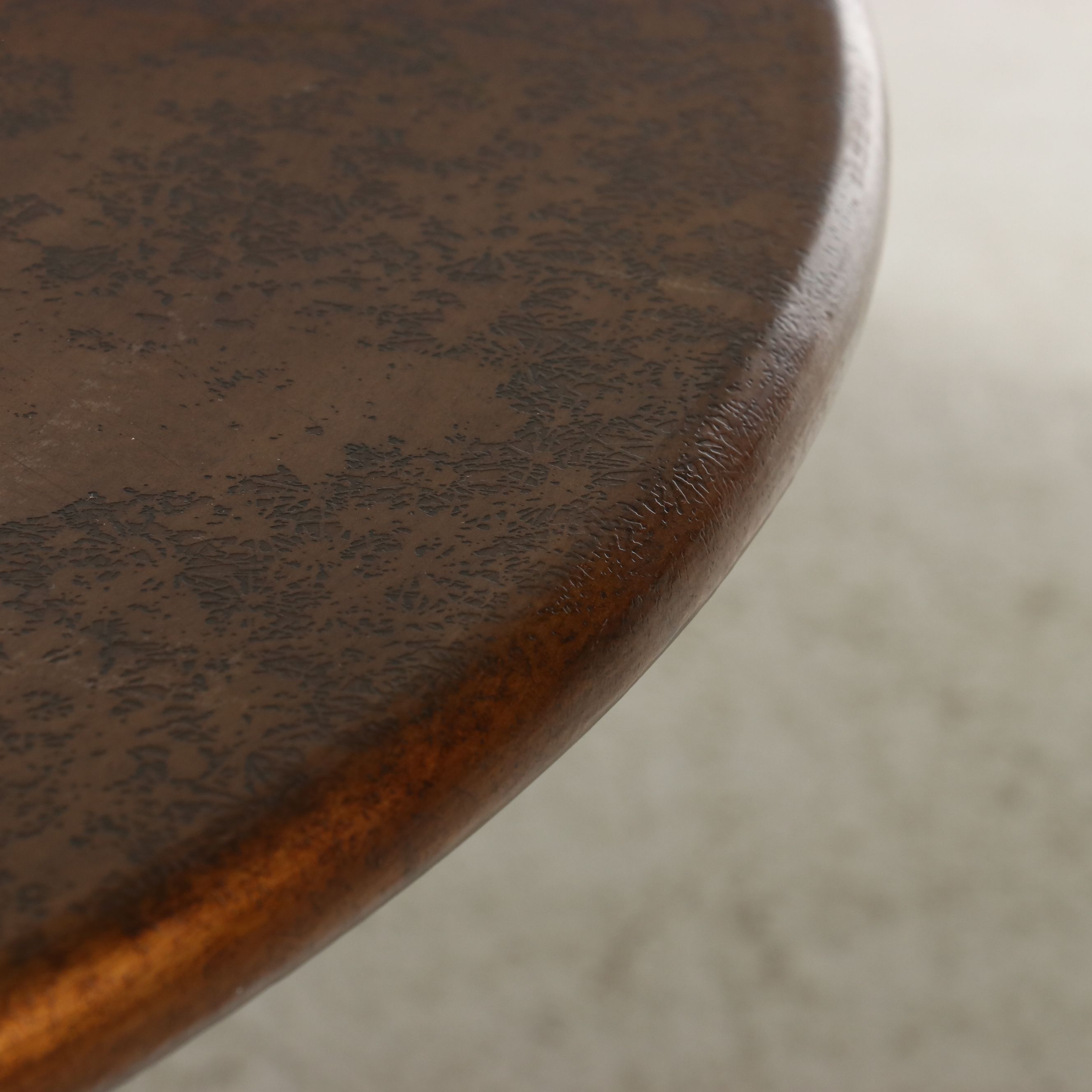 Pair of Industrial Style Hammered Metal and Wrought Iron Tables, 21st Century
