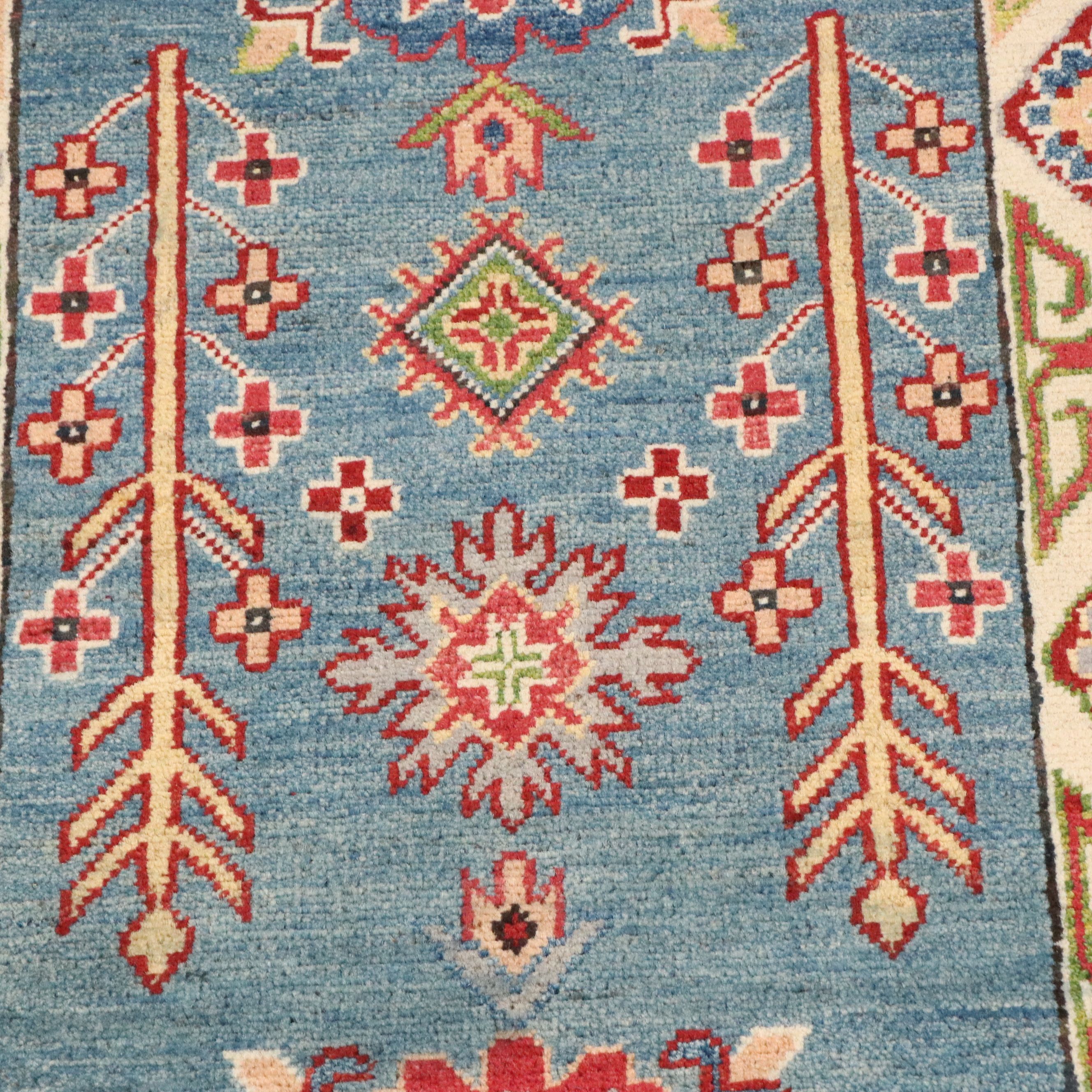 2'3 x 6' Hand-Knotted Indian Kazak Style Carpet Runner