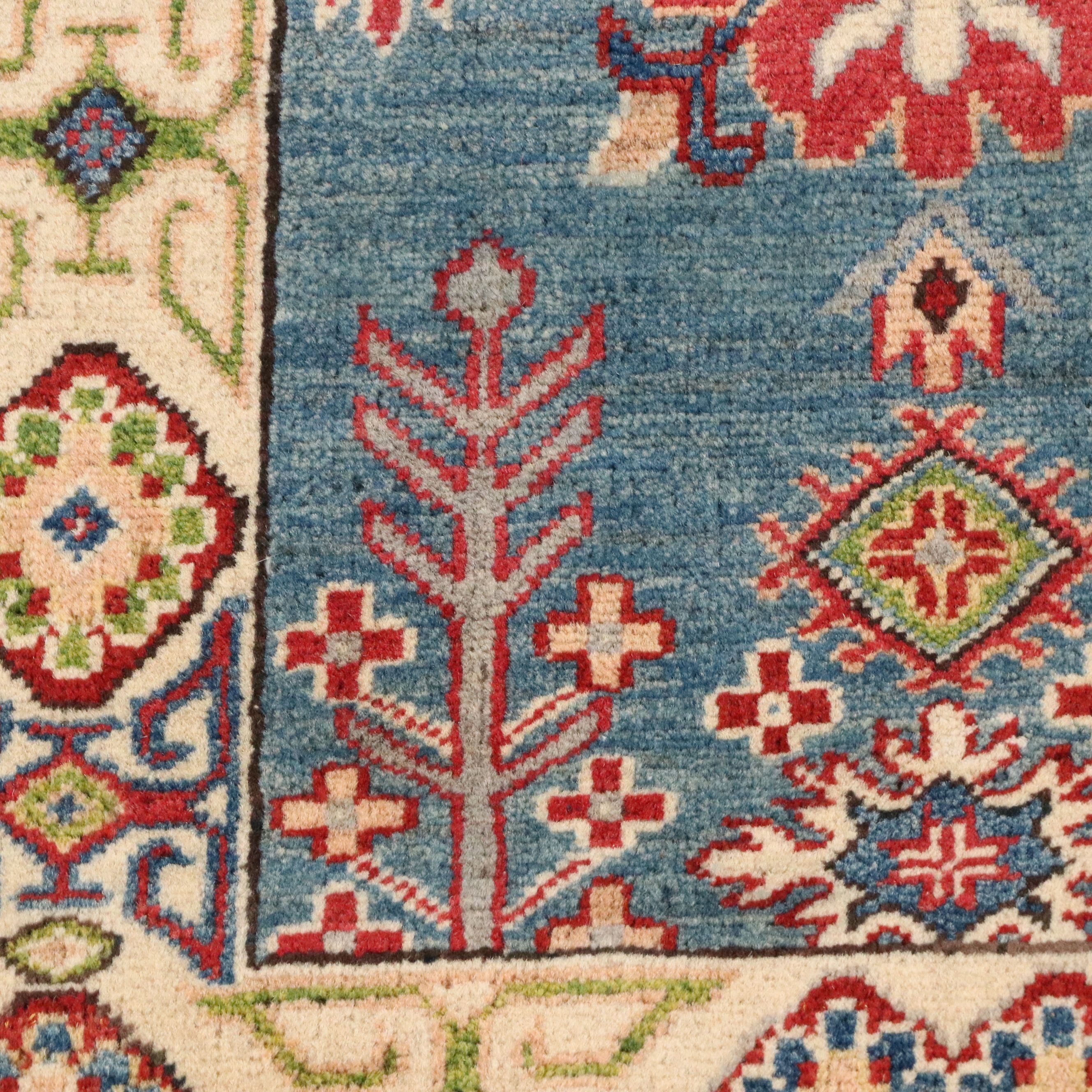 2'3 x 6' Hand-Knotted Indian Kazak Style Carpet Runner