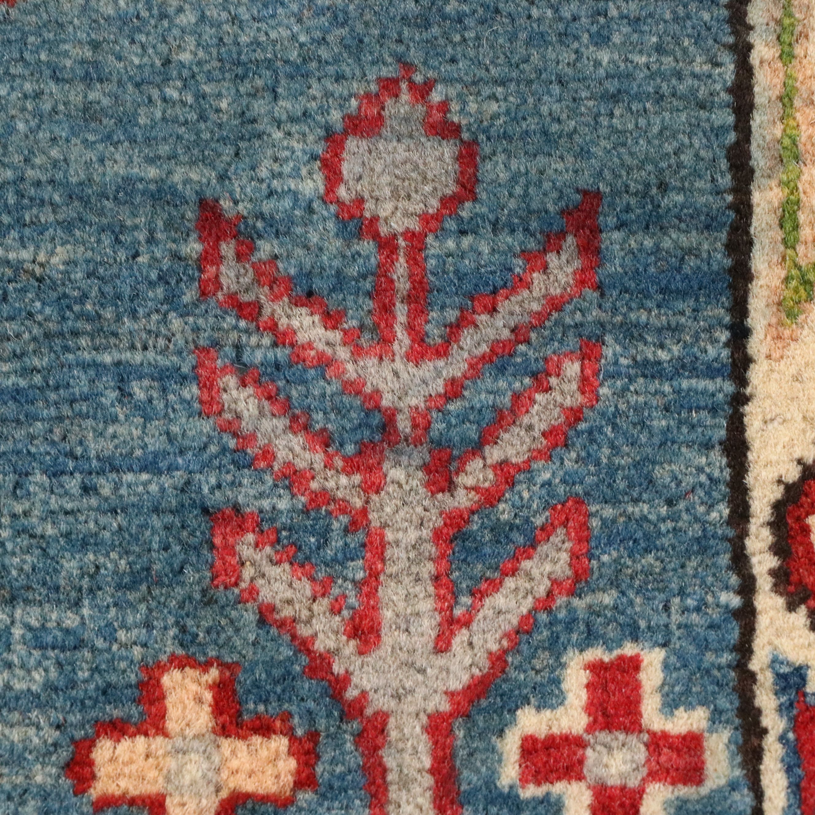 2'3 x 6' Hand-Knotted Indian Kazak Style Carpet Runner