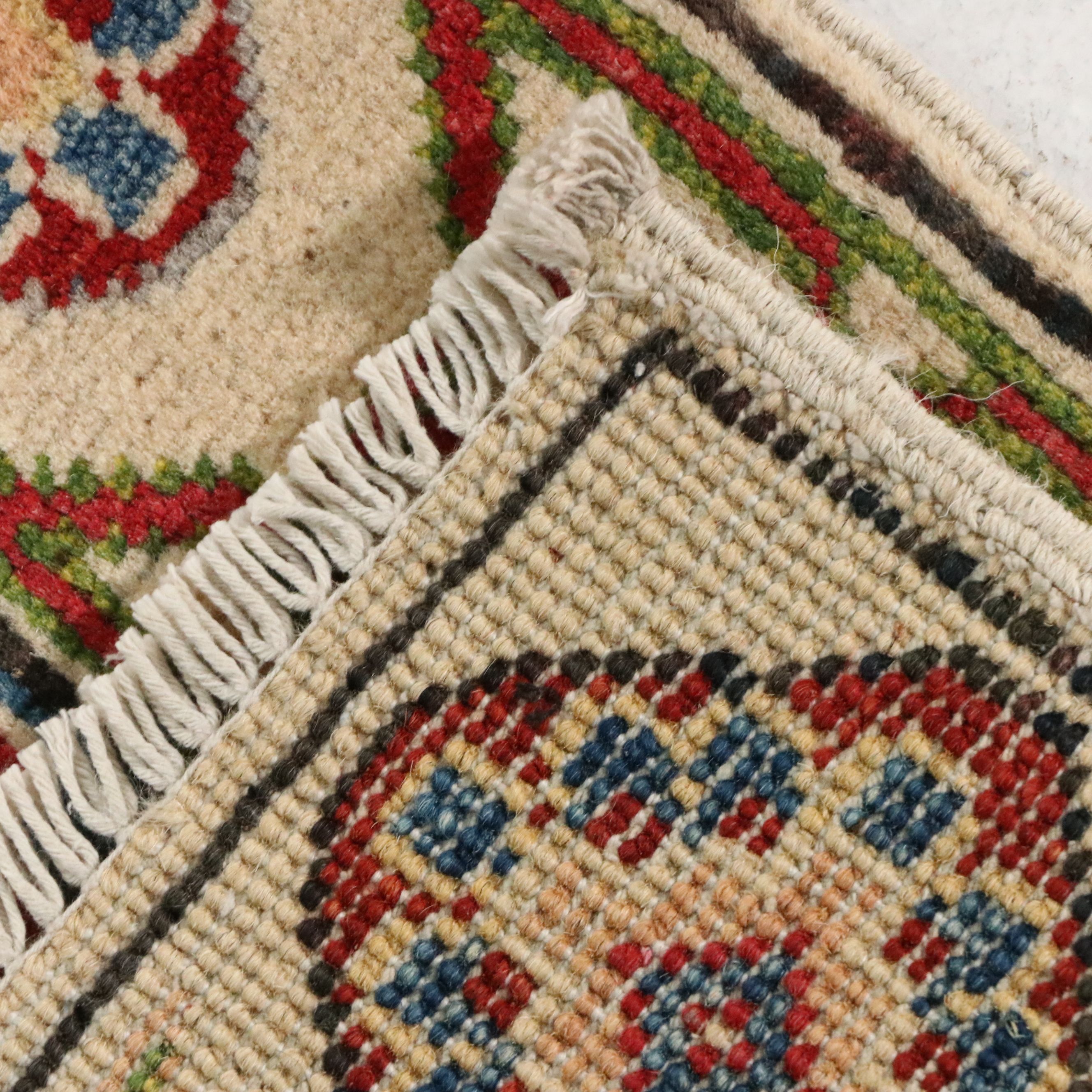 2'3 x 6' Hand-Knotted Indian Kazak Style Carpet Runner