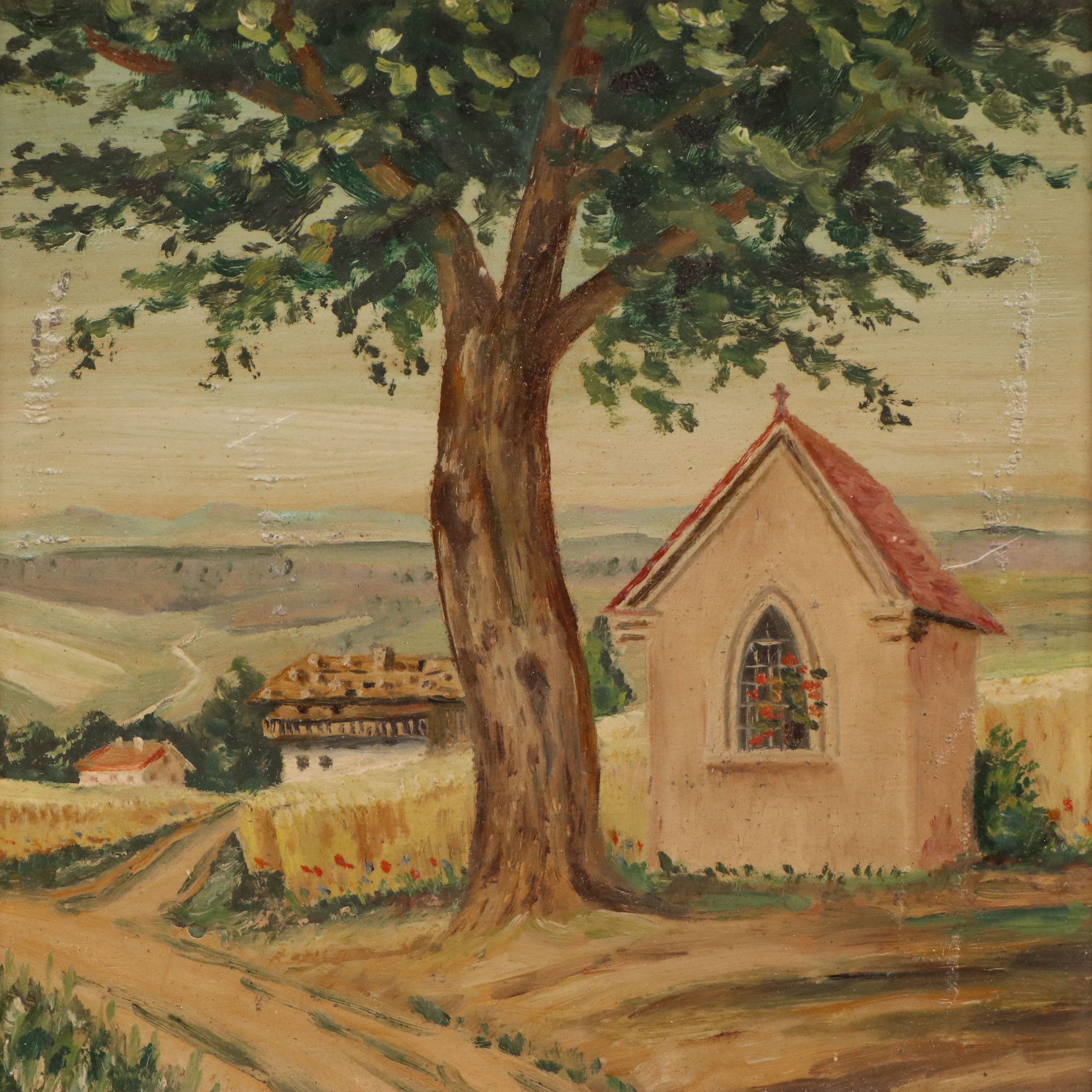 Kleinkunst German Oil Painting "Summer in Bavaria"