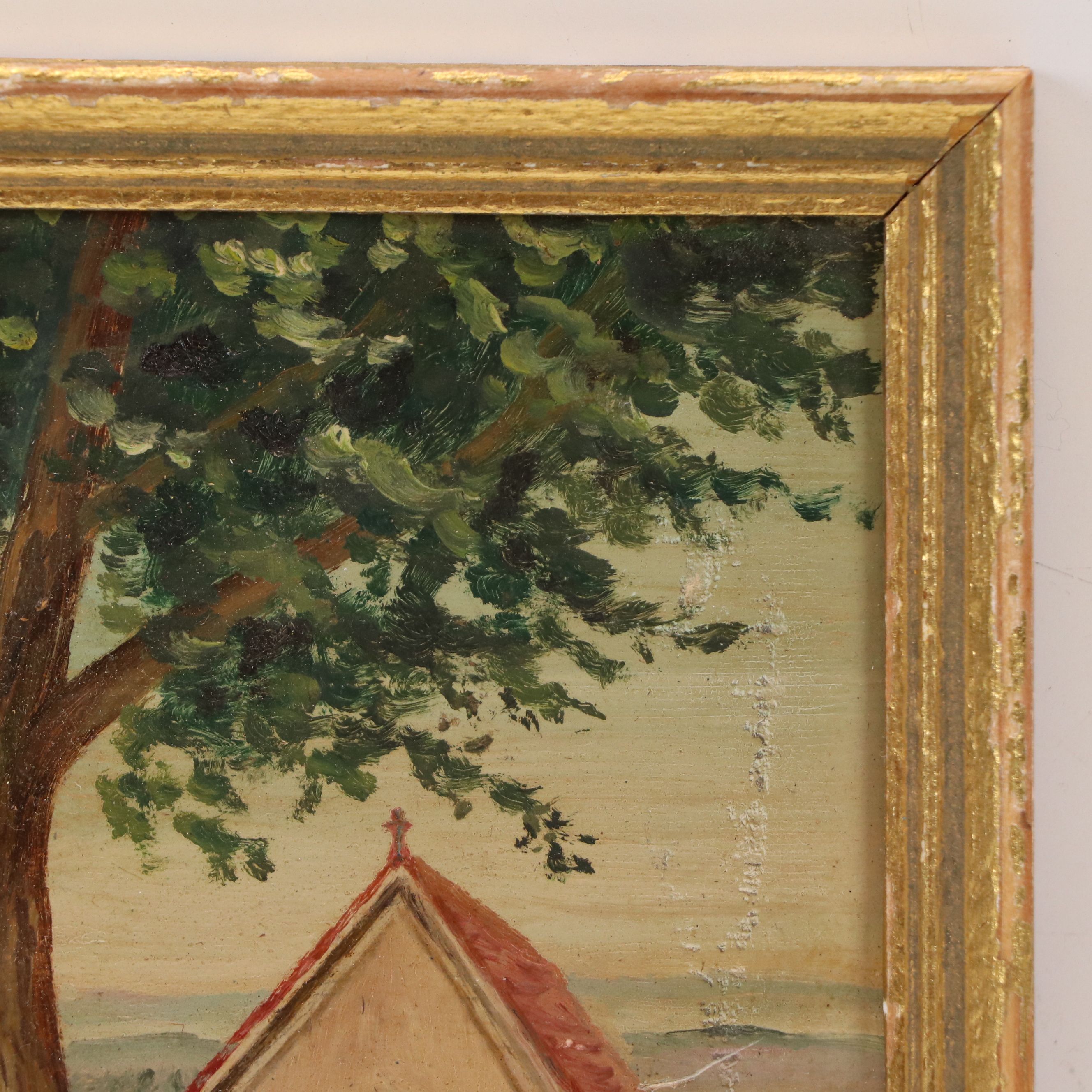 Kleinkunst German Oil Painting "Summer in Bavaria"