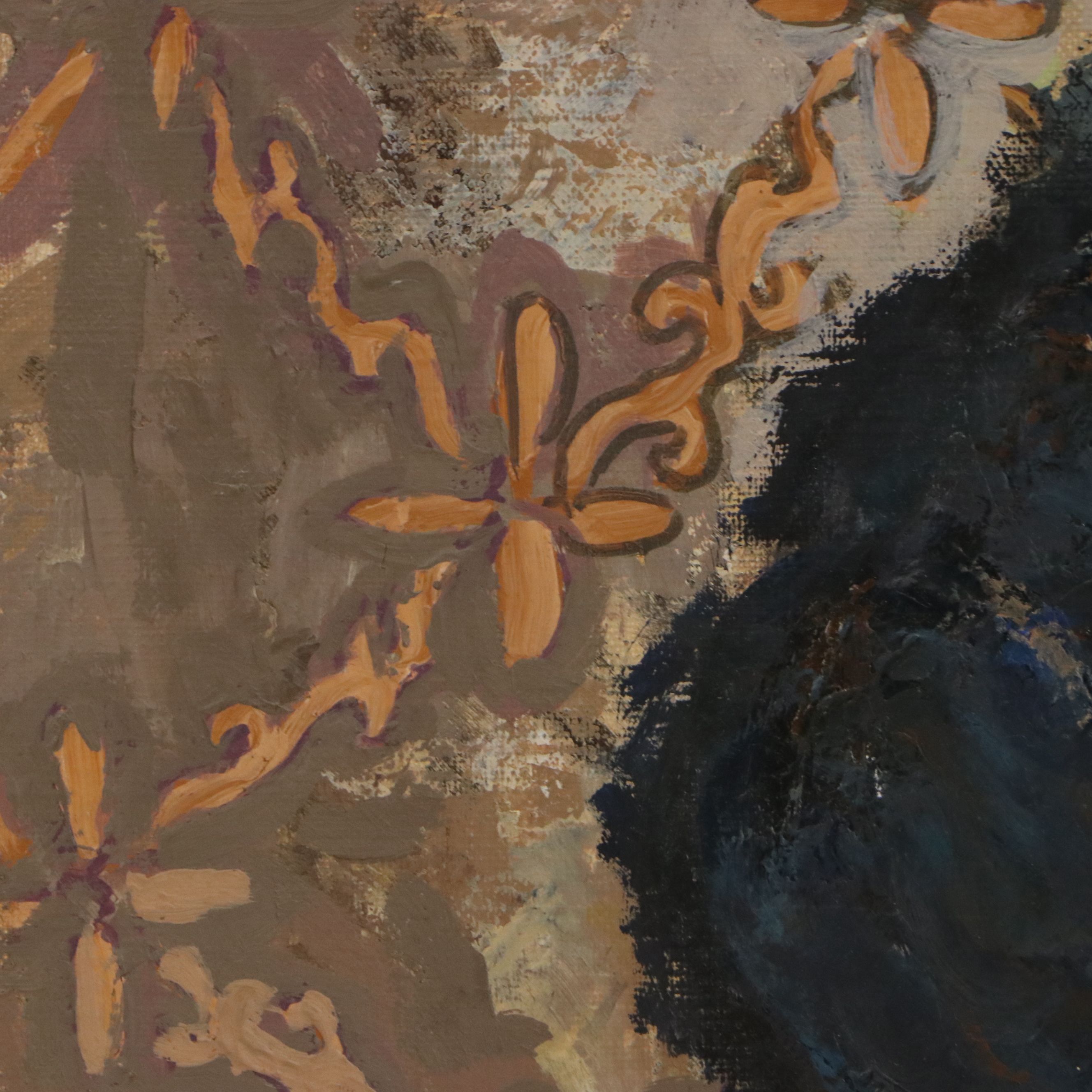 Japanese Modernism Portrait Oil Painting of Woman, 1956