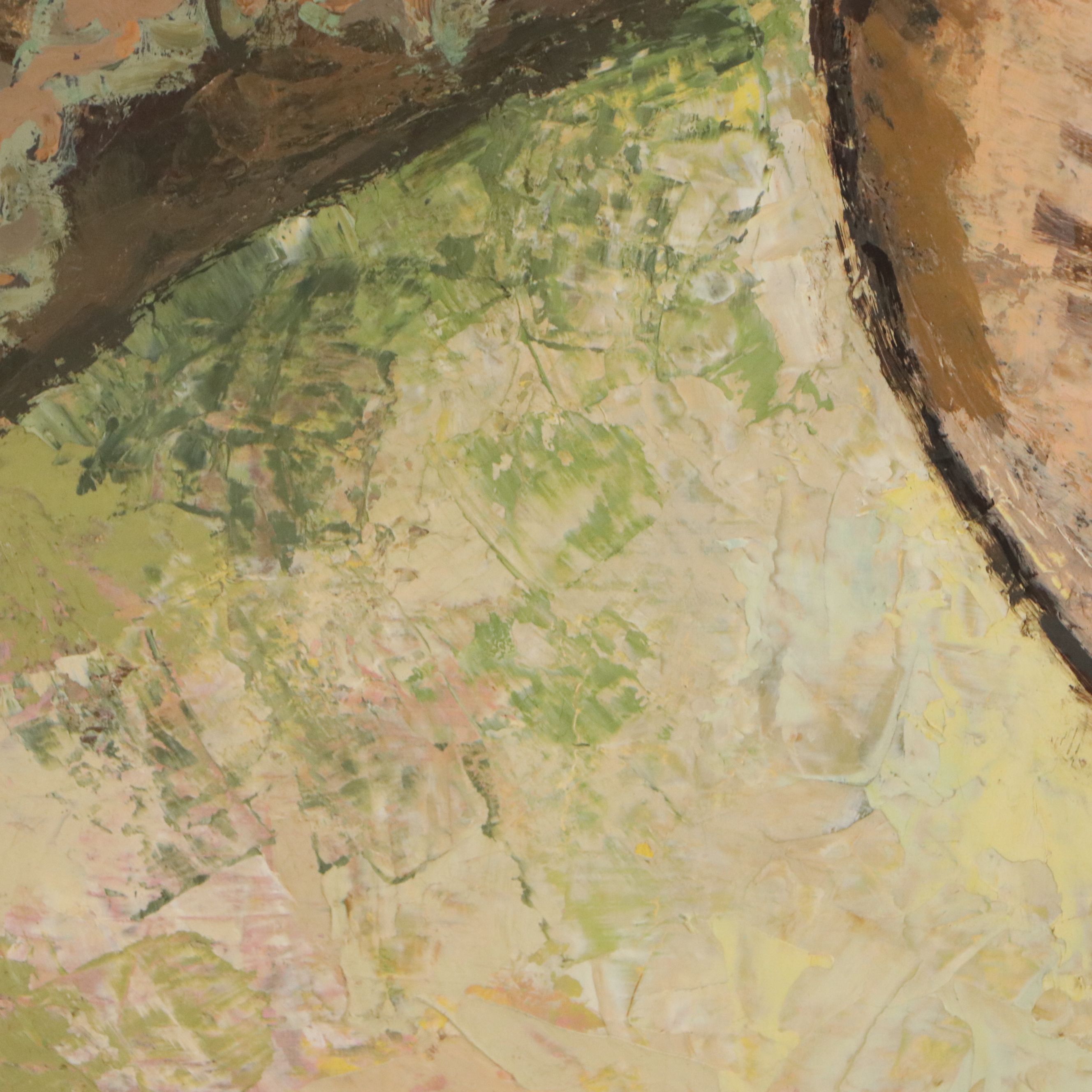 Japanese Modernism Portrait Oil Painting of Woman, 1956