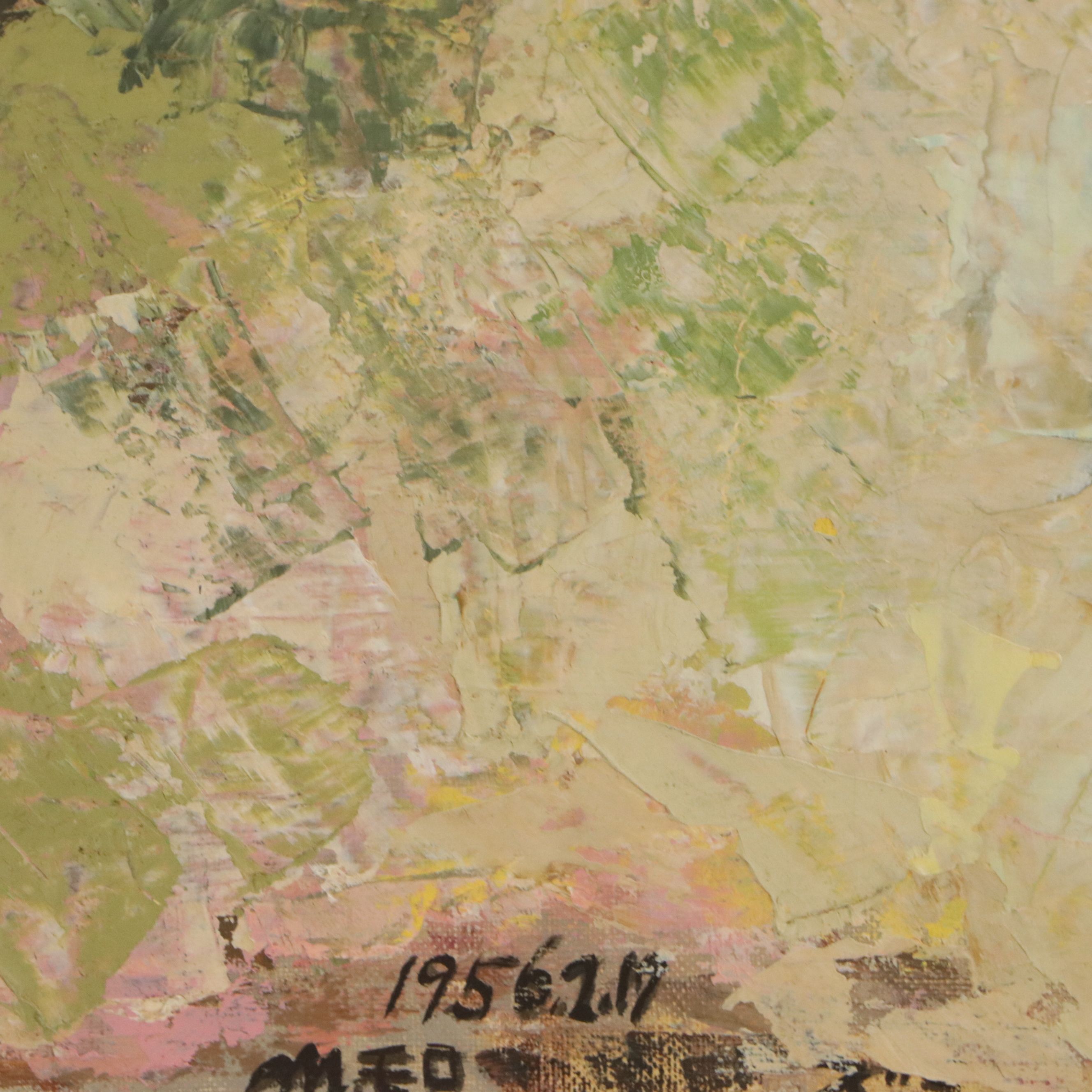 Japanese Modernism Portrait Oil Painting of Woman, 1956