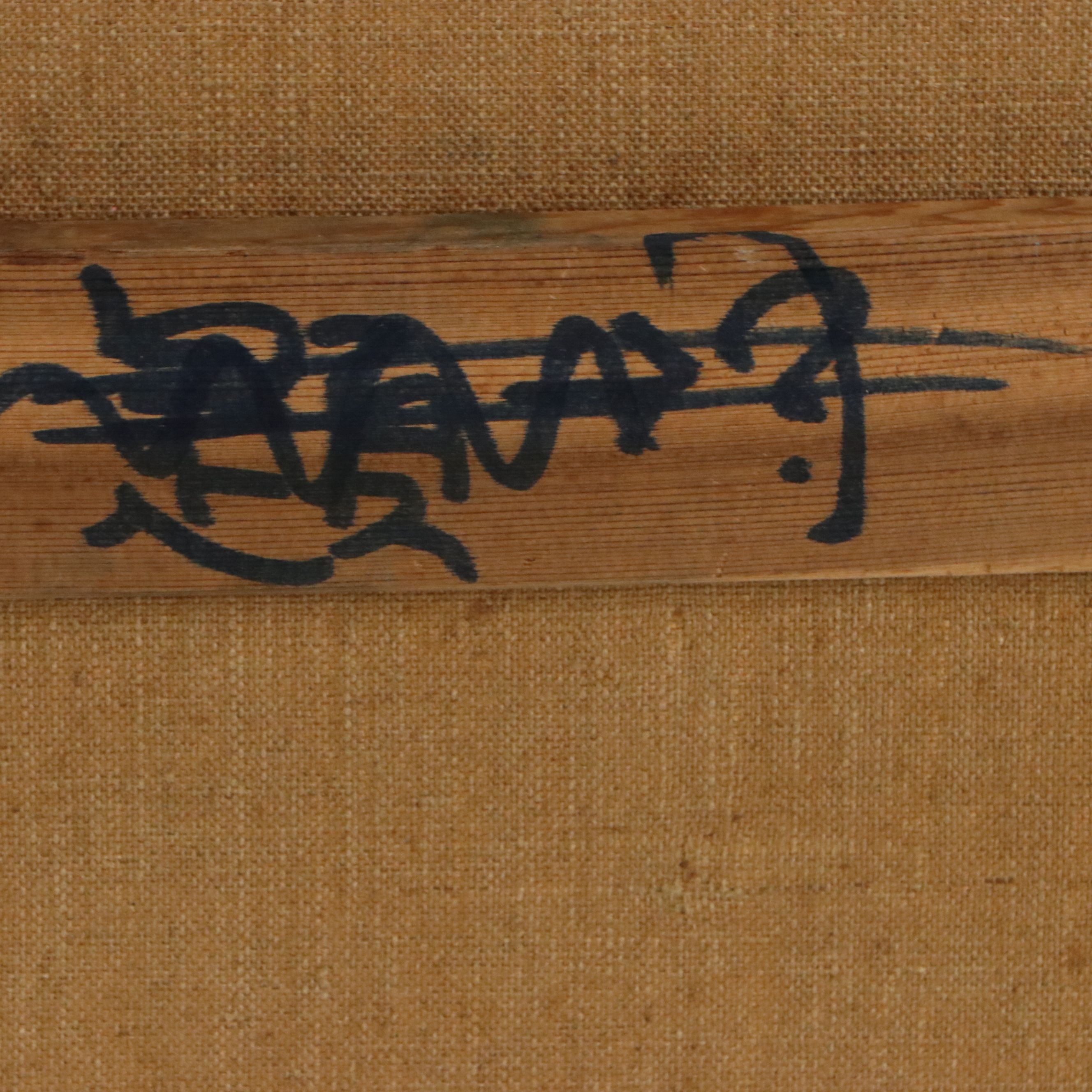 Japanese Modernism Portrait Oil Painting of Woman, 1956