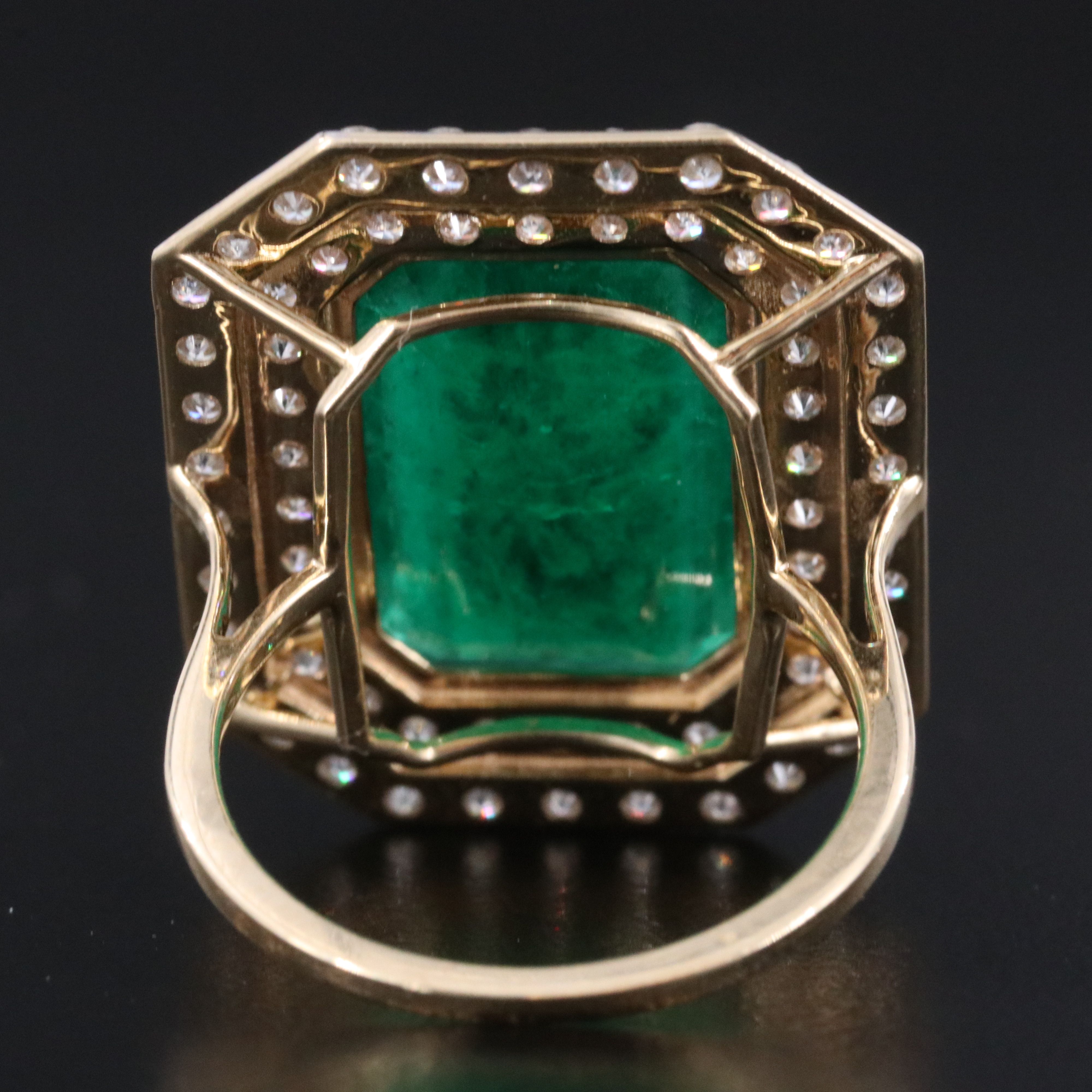 14K 7.38 CTW Emerald Ring with 1.91 CTW Diamond Halo