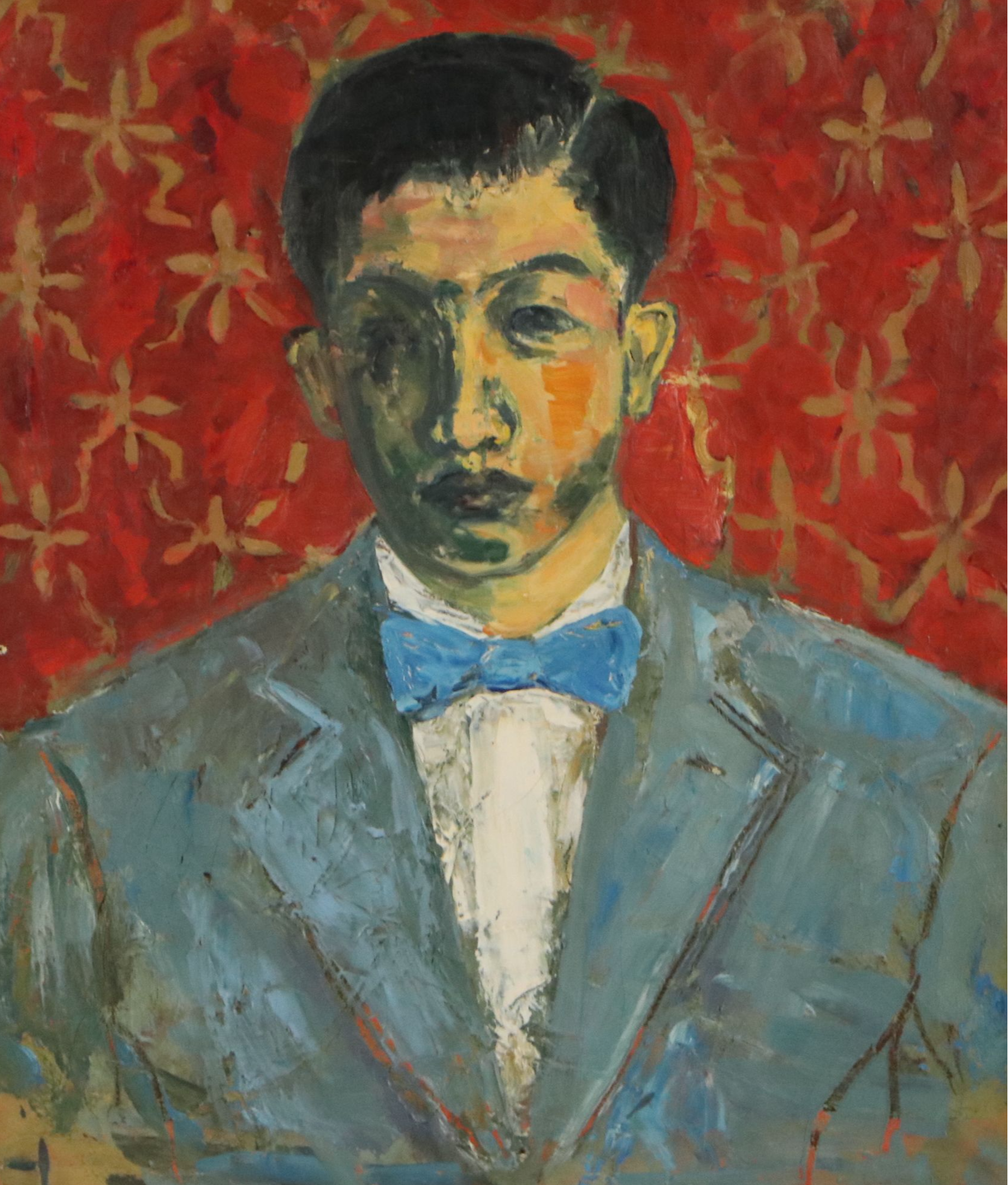 Oil Painting Portrait of Man in Suit, Circa 1954