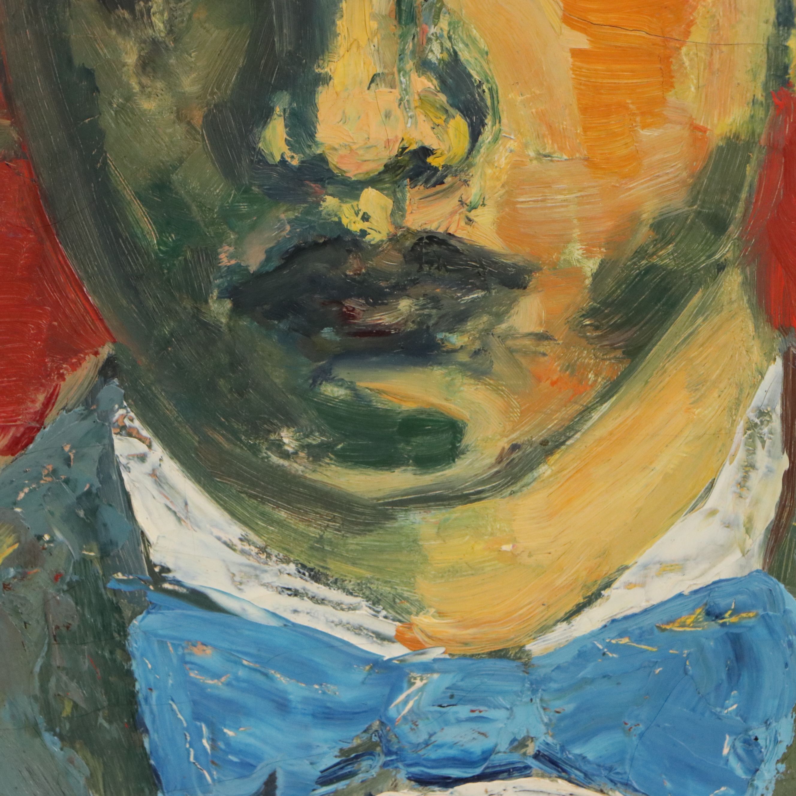 Oil Painting Portrait of Man in Suit, Circa 1954