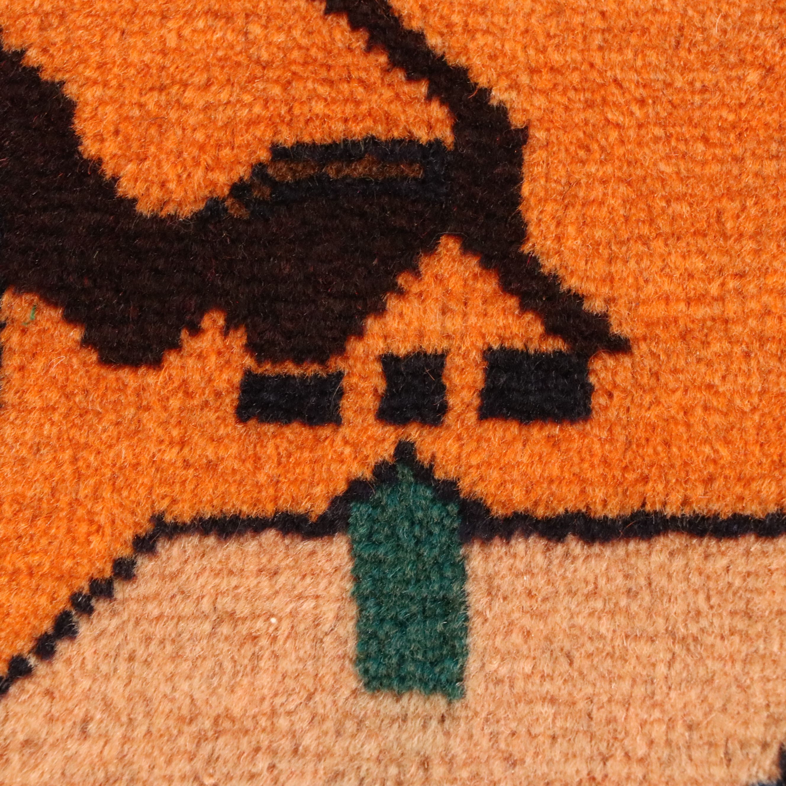 2'10 x 4'7 Hand-Knotted Afghan Pictorial War Accent Rug