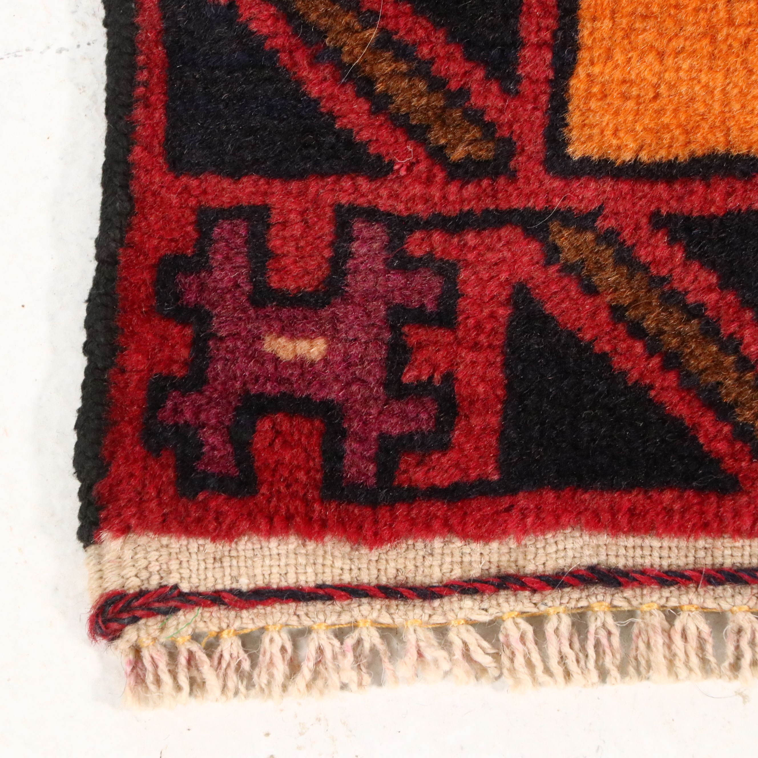 2'10 x 4'7 Hand-Knotted Afghan Pictorial War Accent Rug