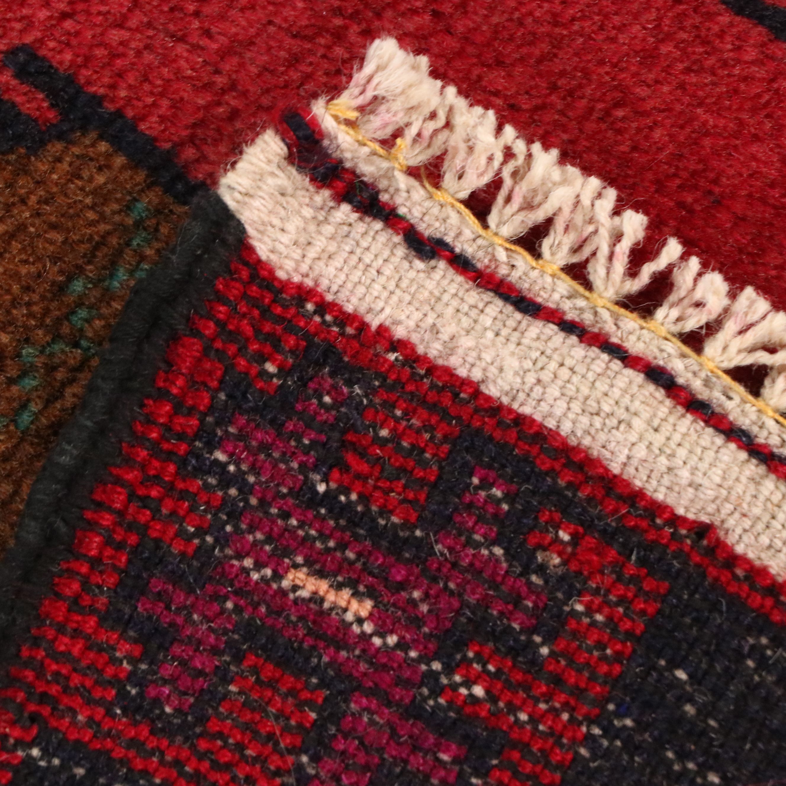 2'10 x 4'7 Hand-Knotted Afghan Pictorial War Accent Rug