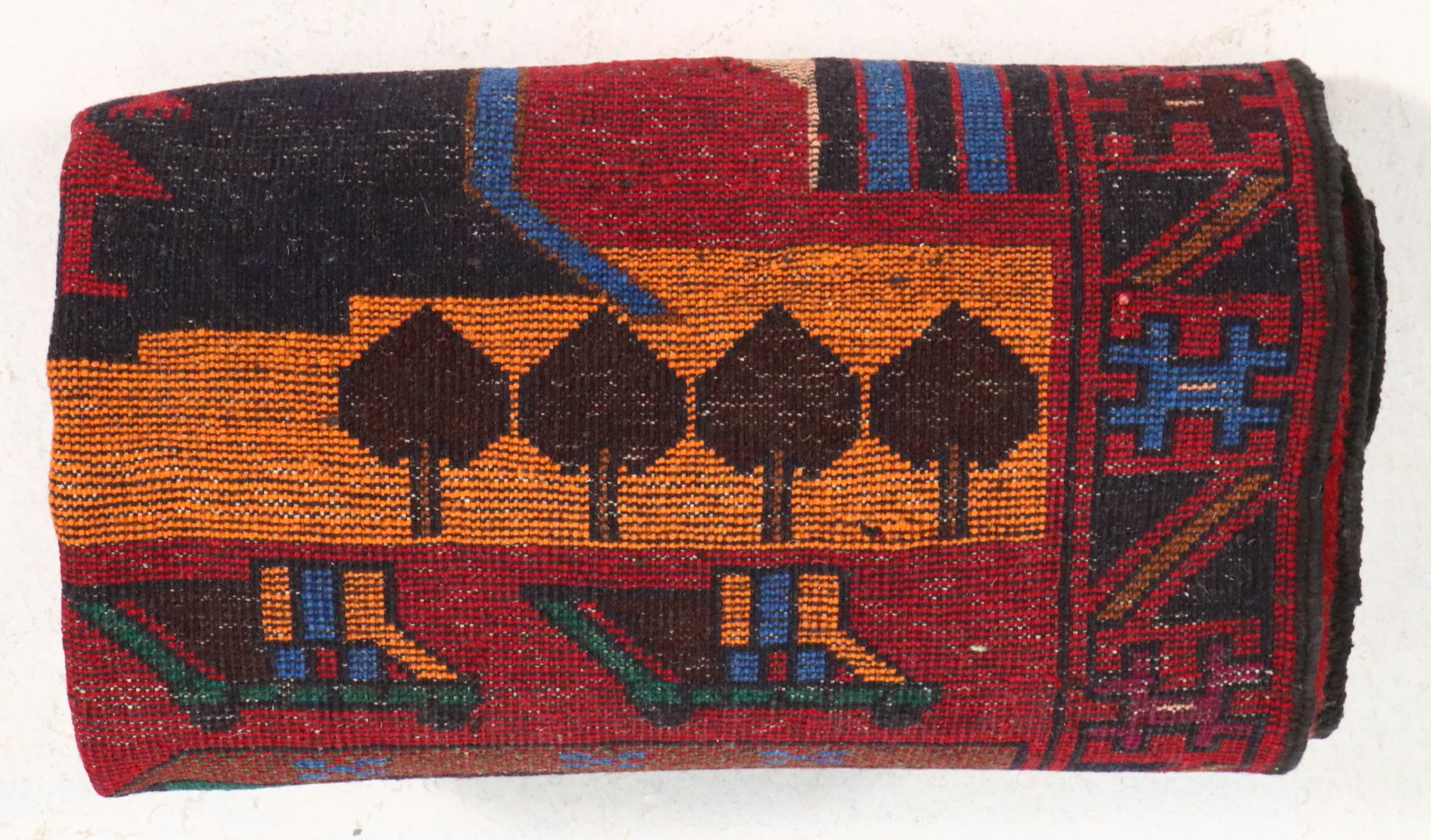 2'10 x 4'7 Hand-Knotted Afghan Pictorial War Accent Rug