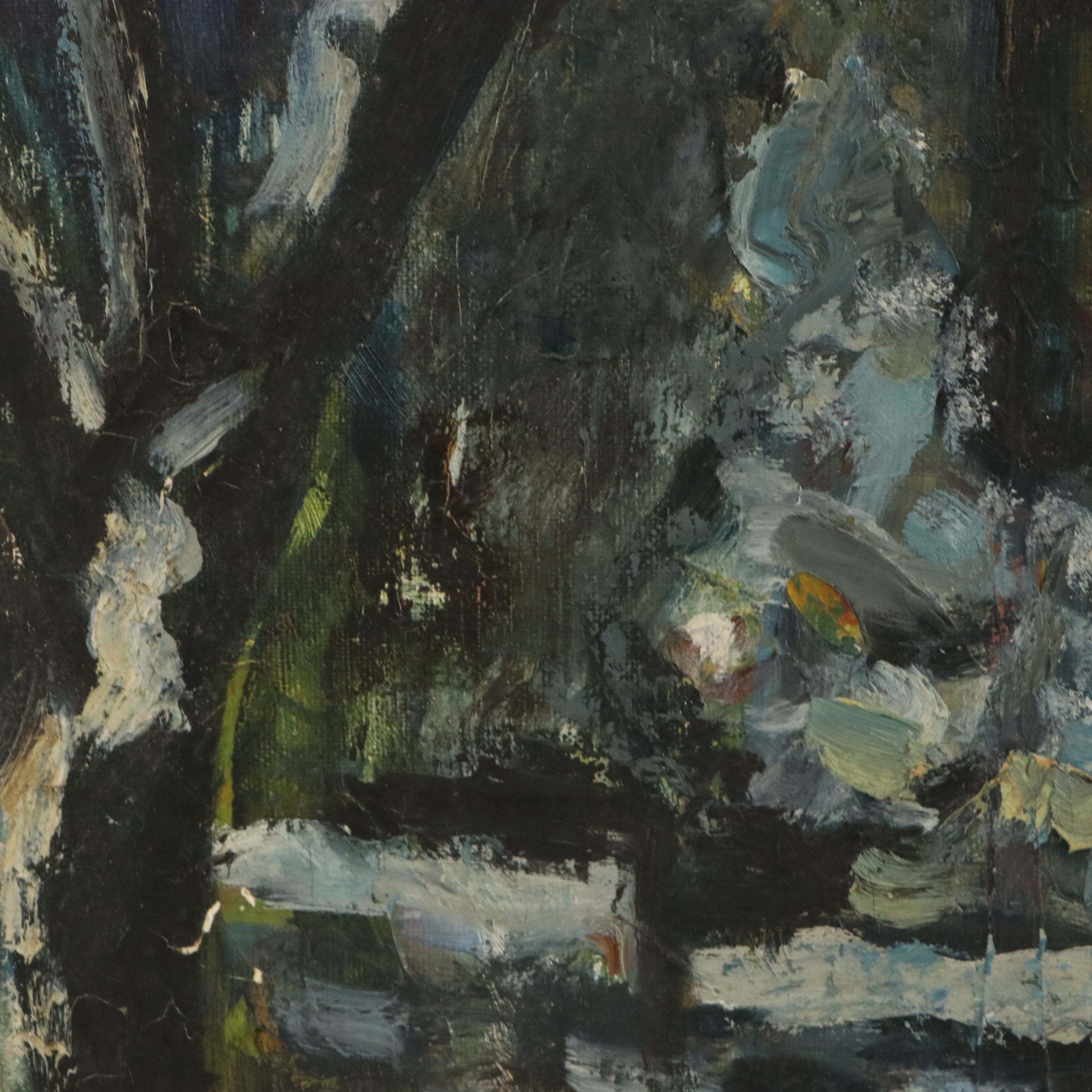 Two Oil Paintings of Building Exteriors, Circa 1954