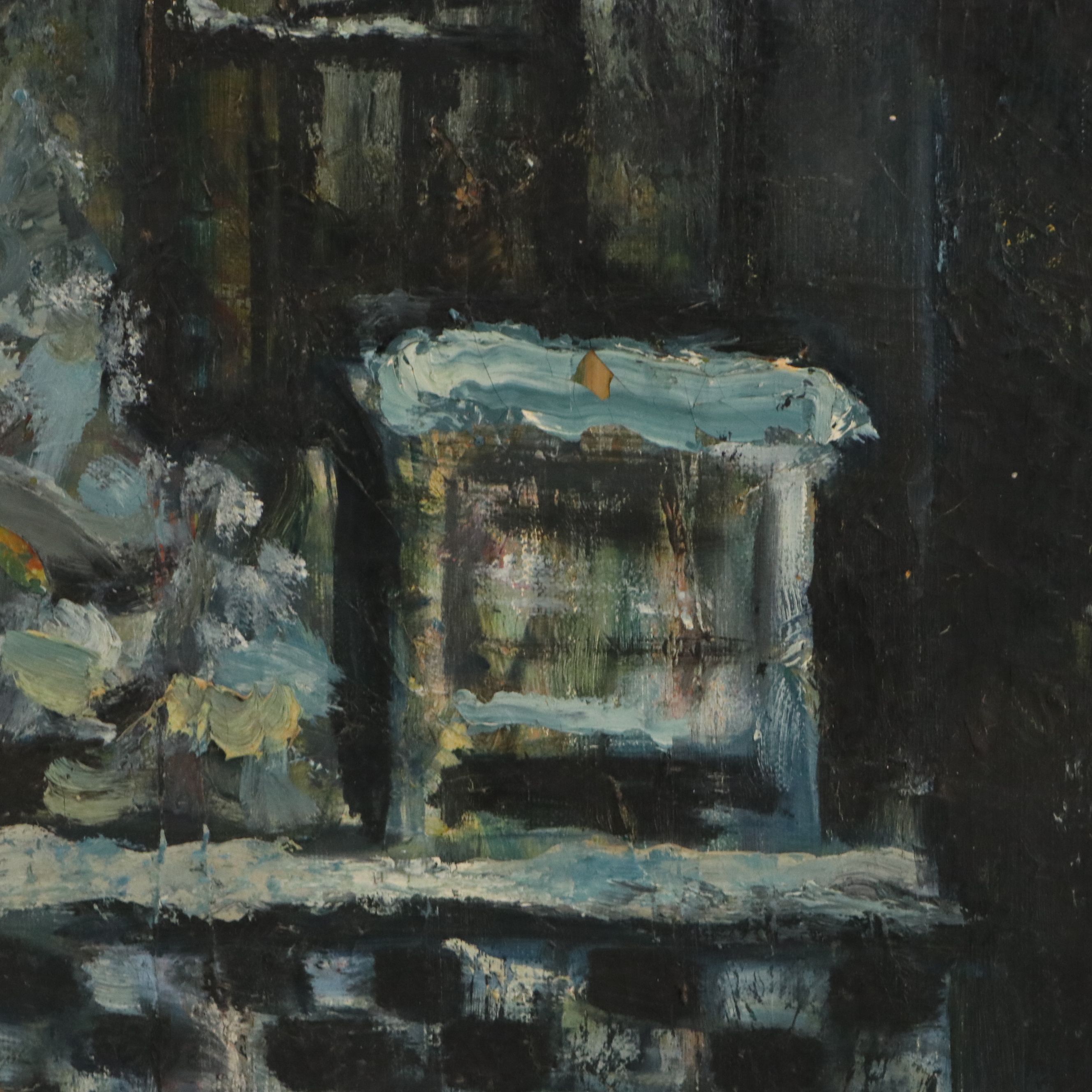 Two Oil Paintings of Building Exteriors, Circa 1954