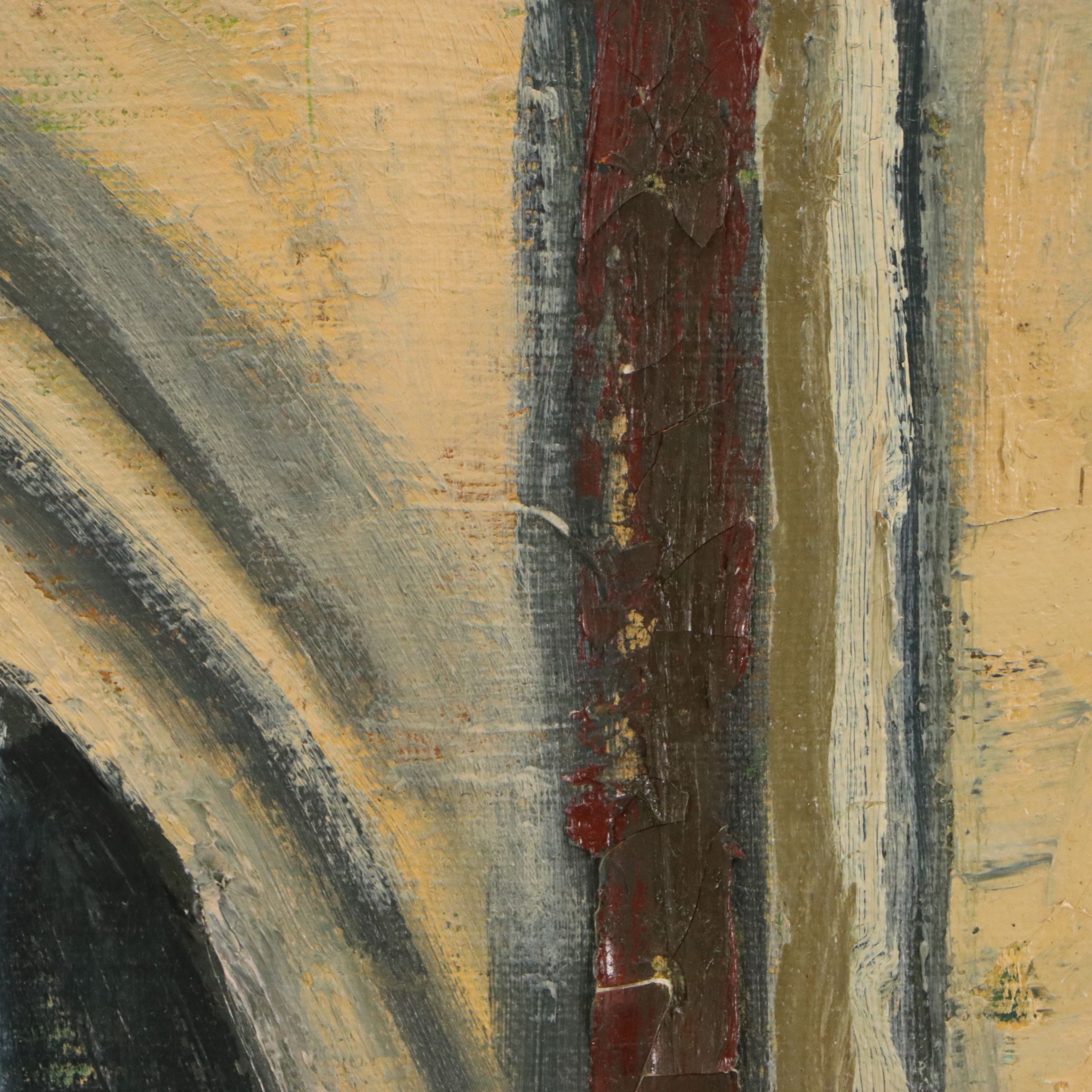 Two Oil Paintings of Building Exteriors, Circa 1954