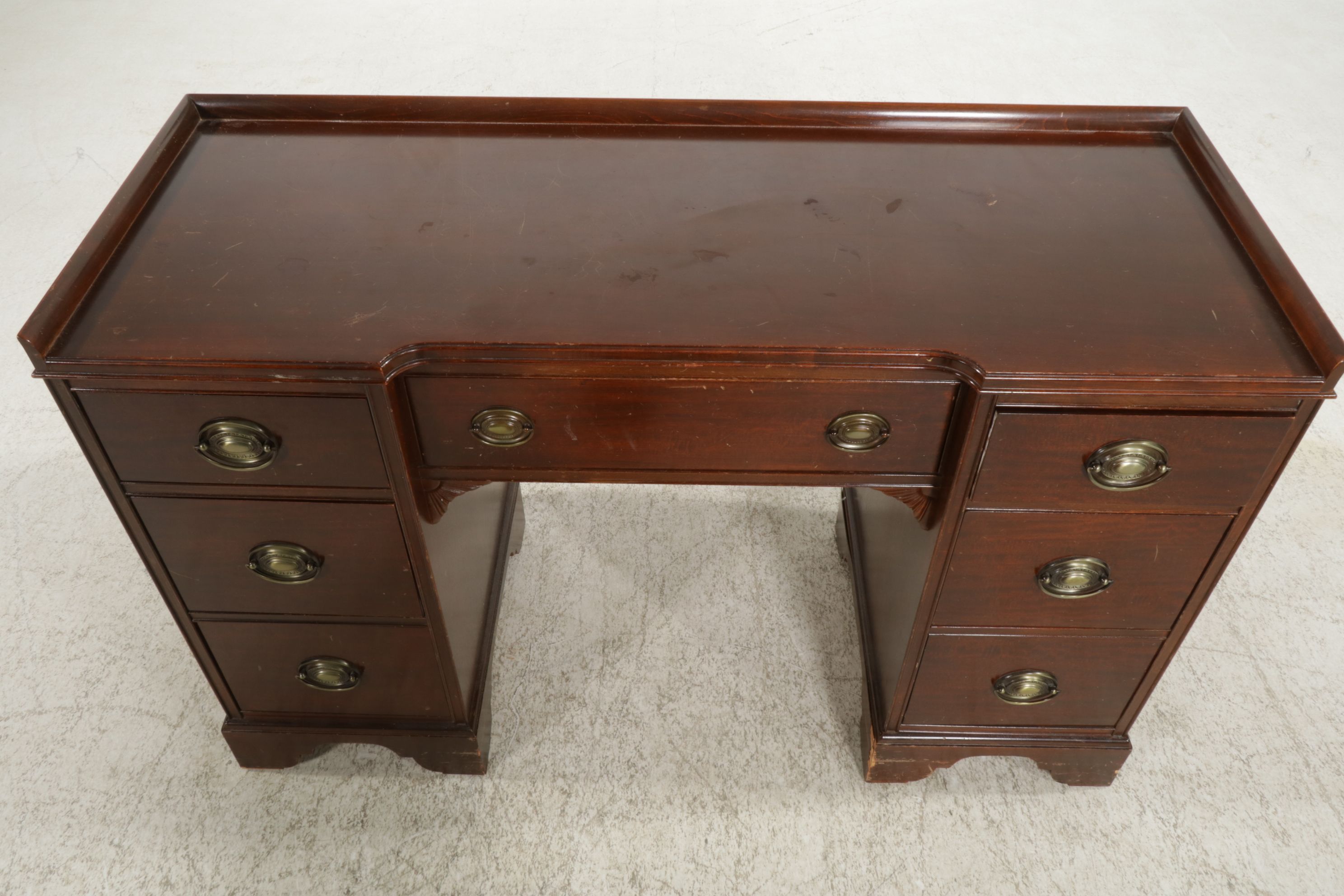 Mahogany Kneehole Desk, Early to Mid 20th Century