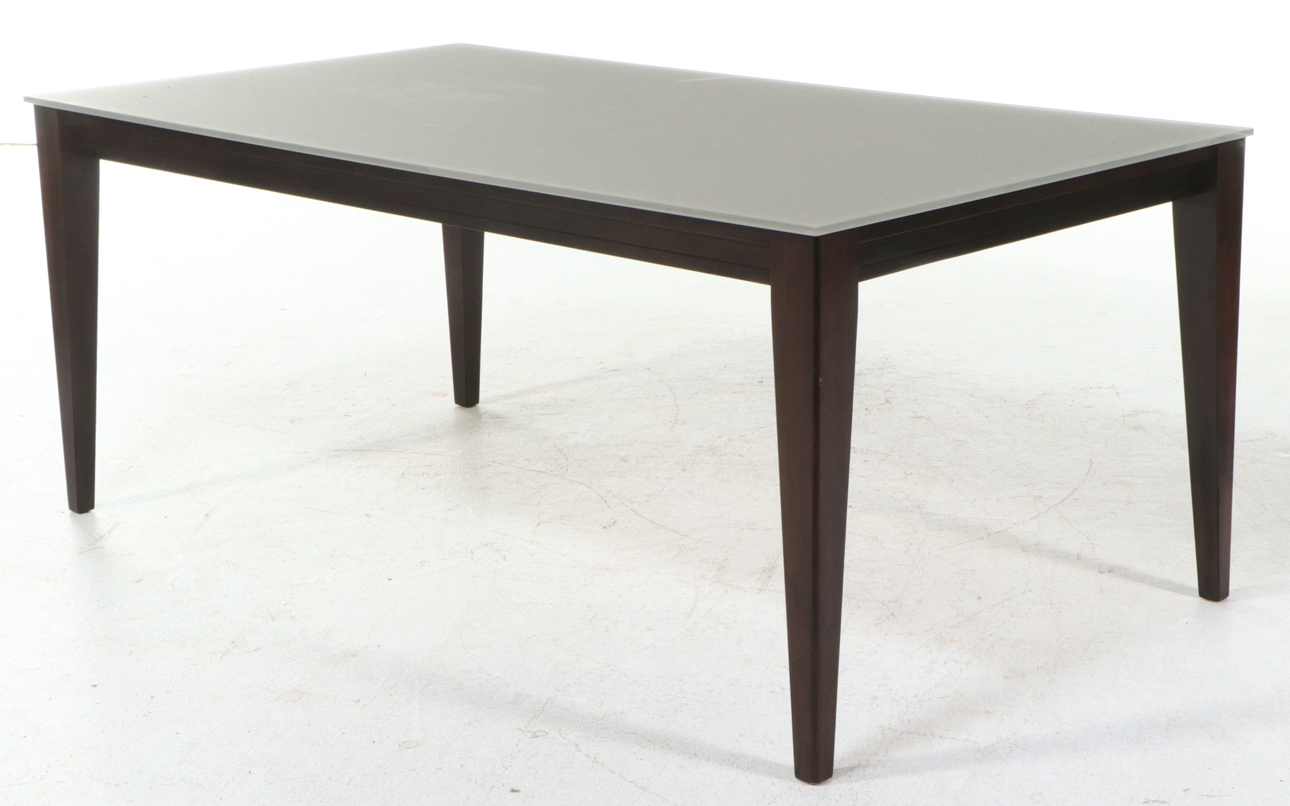 Seven-Piece Modern Dining Set with Tempered Glass Rectangular Table