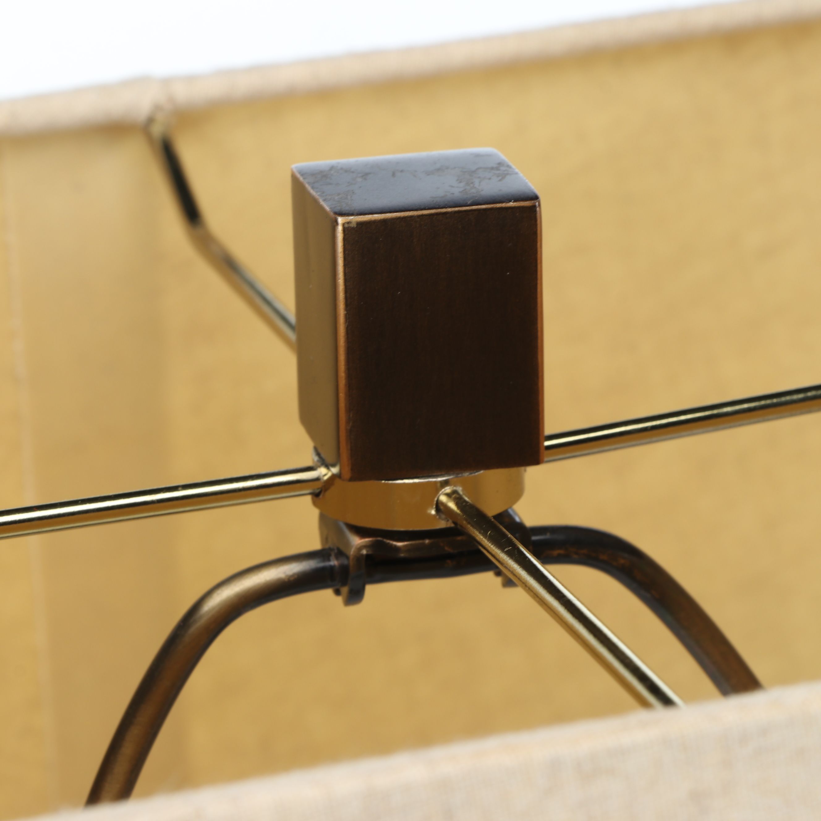 Havertys Oil Rubbed Bronze Skinny Pillar Table Lamps with Slubbed Cotton Shades