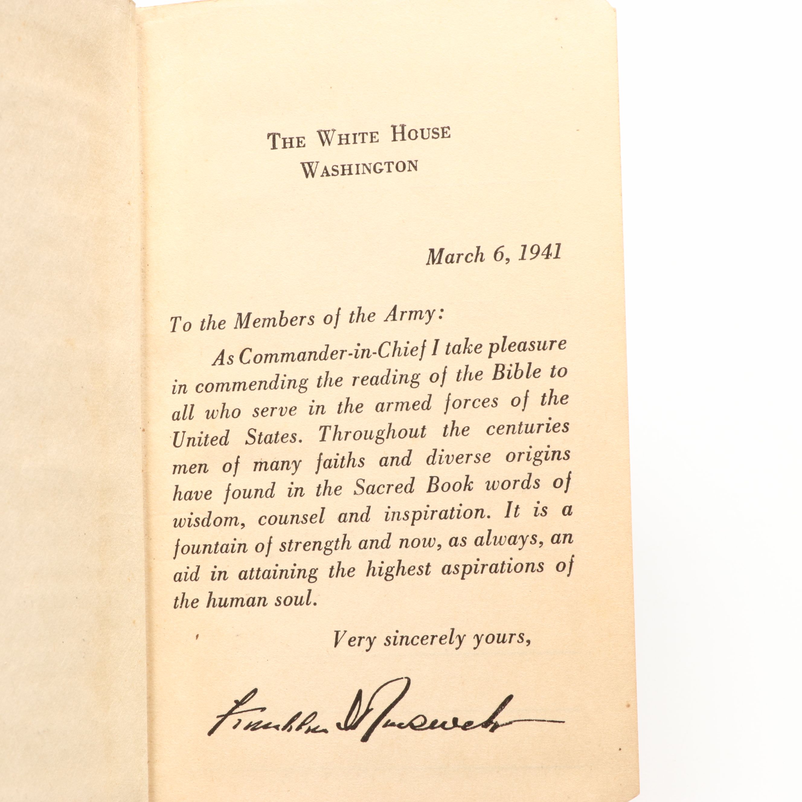 "Readings From the Holy Scriptures" and "Songs of the U.S. Military Academy"