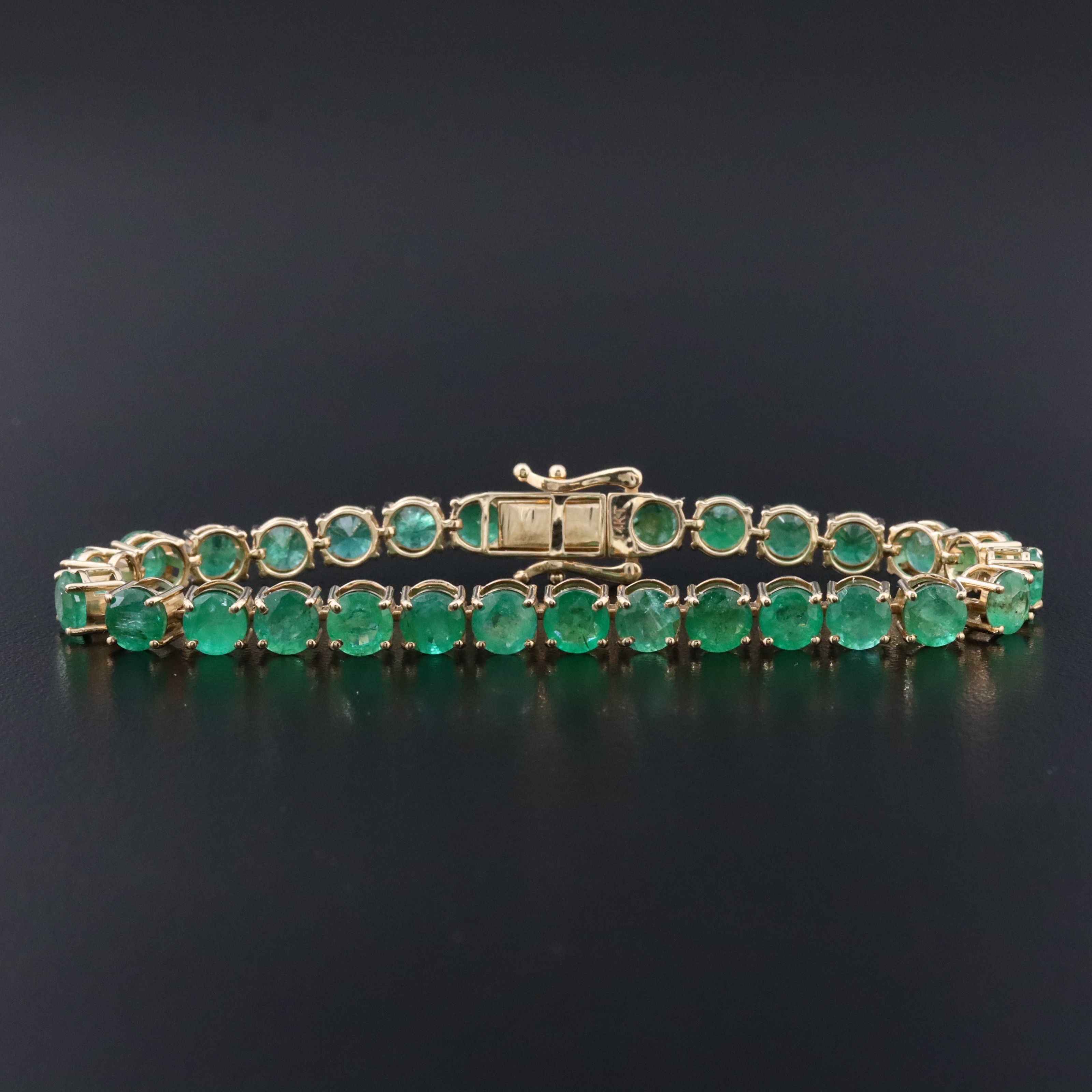 14K 11.25 CTW Emerald Line Bracelet