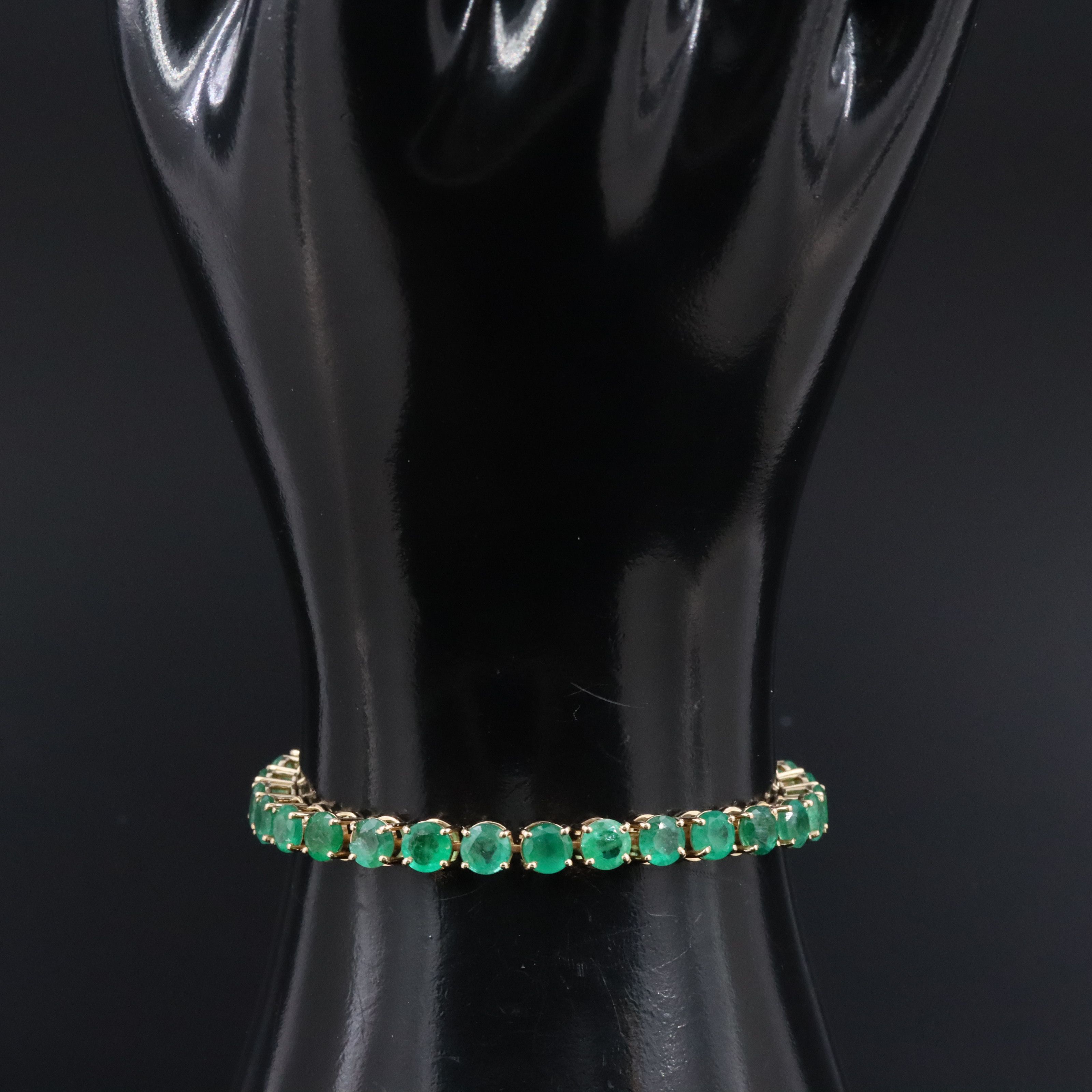 14K 11.25 CTW Emerald Line Bracelet