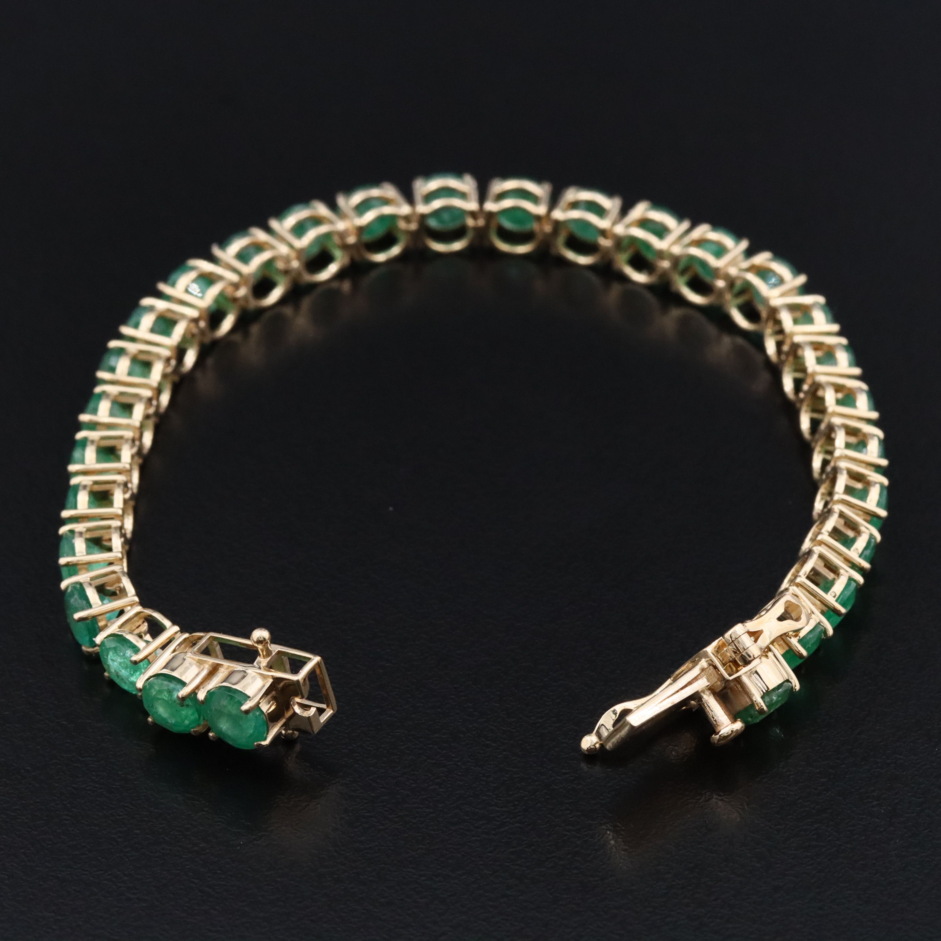 14K 11.25 CTW Emerald Line Bracelet