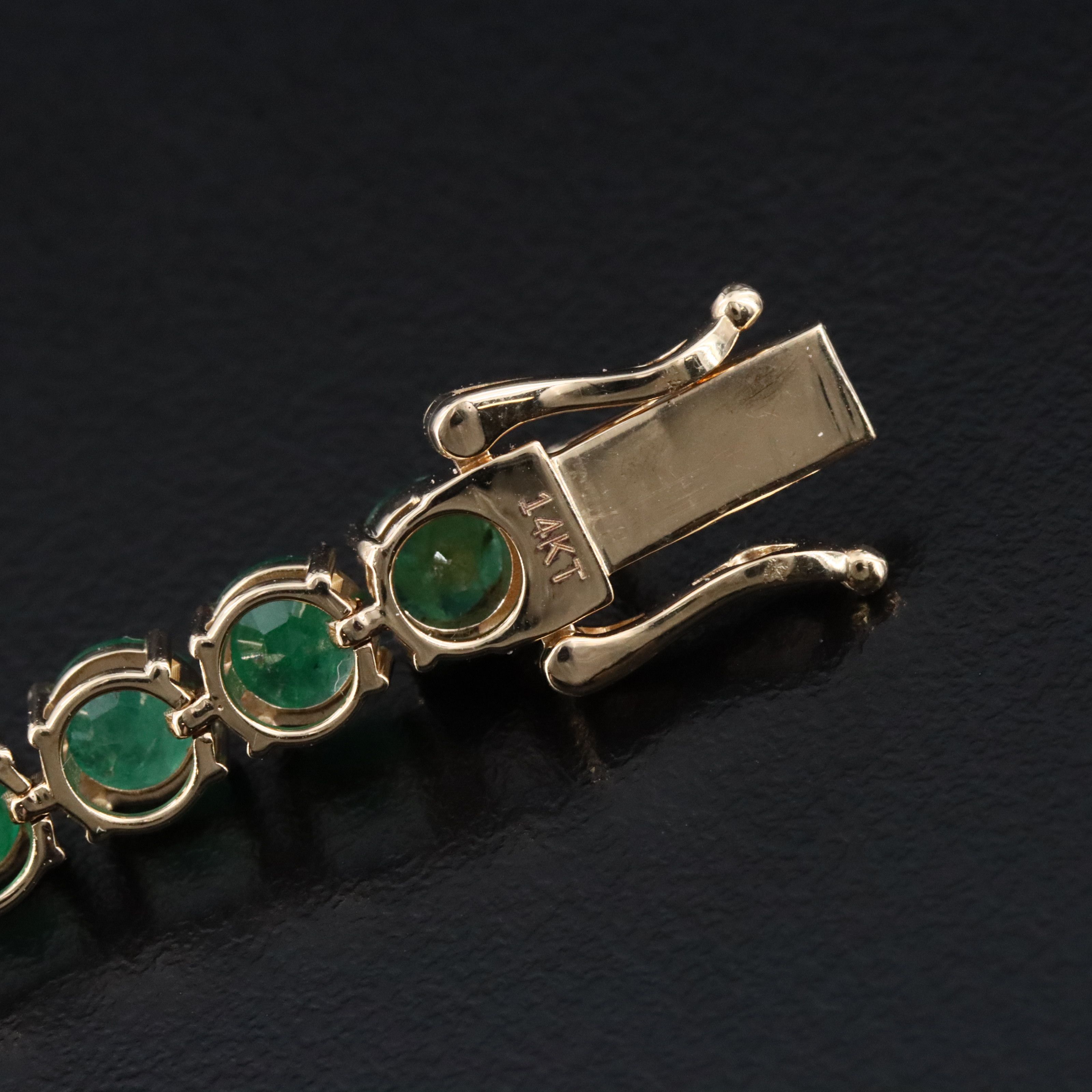 14K 11.25 CTW Emerald Line Bracelet