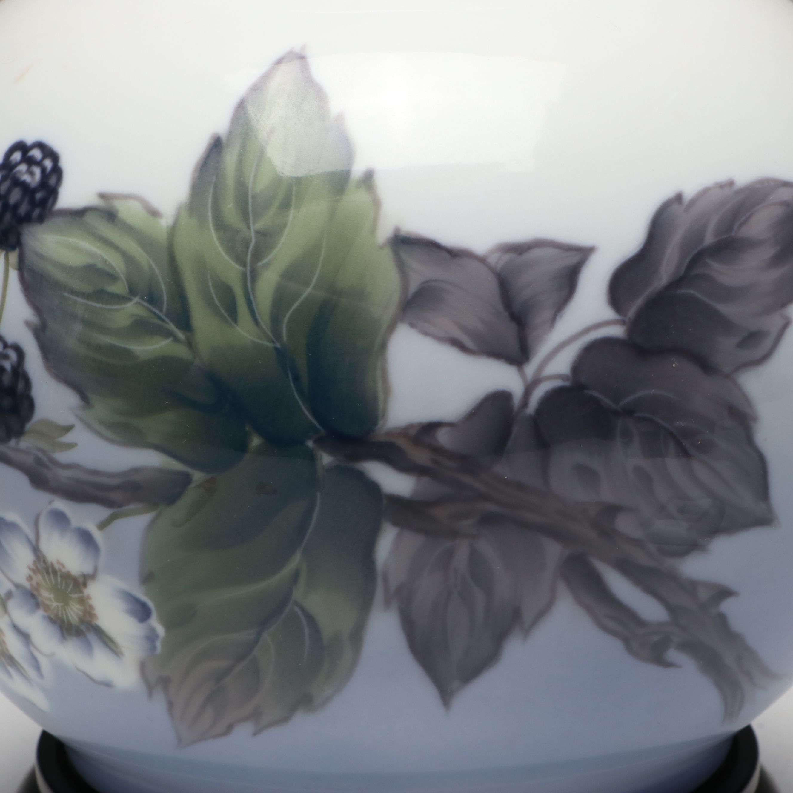 Royal Copenhagen Blackberry Porcelain Vase and Sailboat Dish