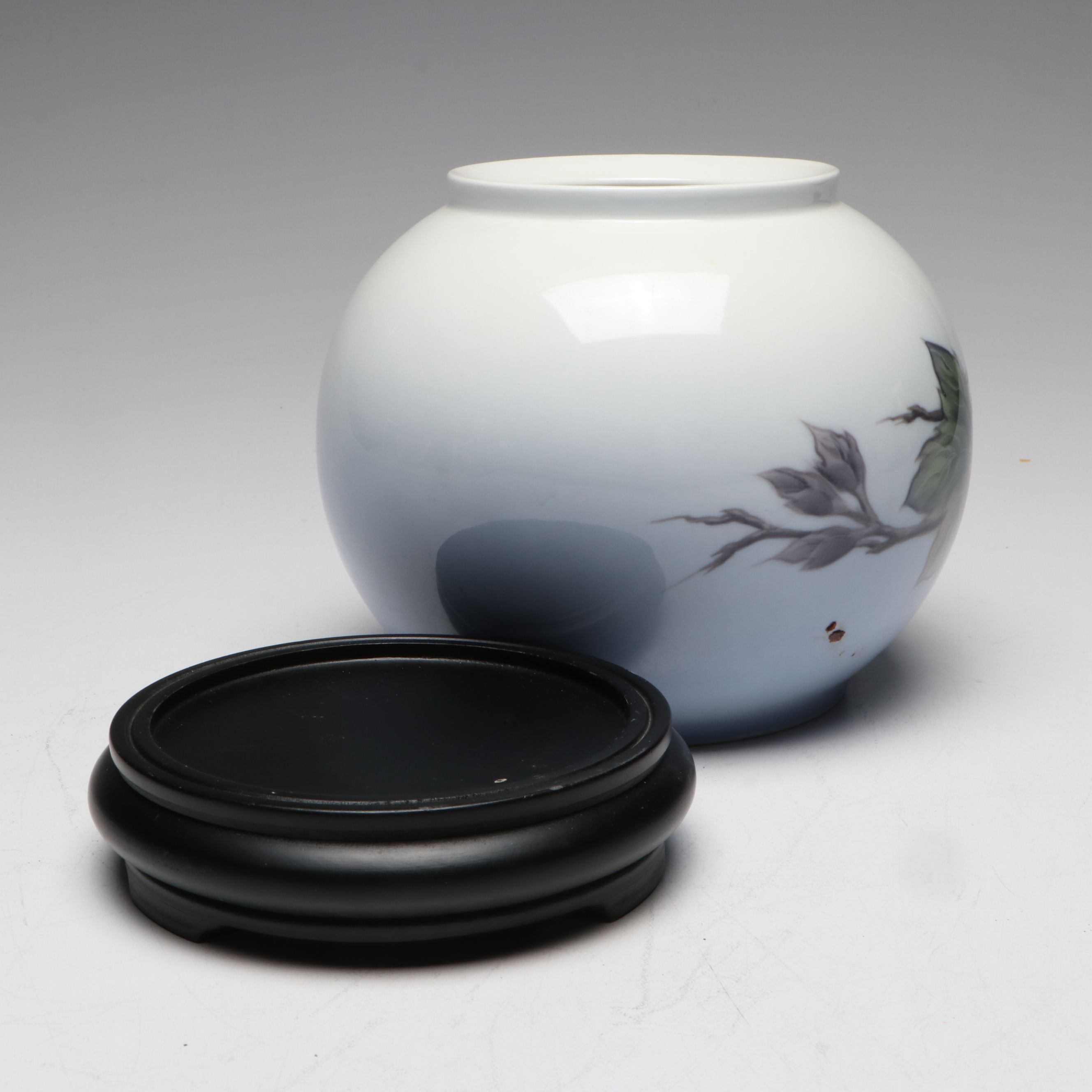 Royal Copenhagen Blackberry Porcelain Vase and Sailboat Dish