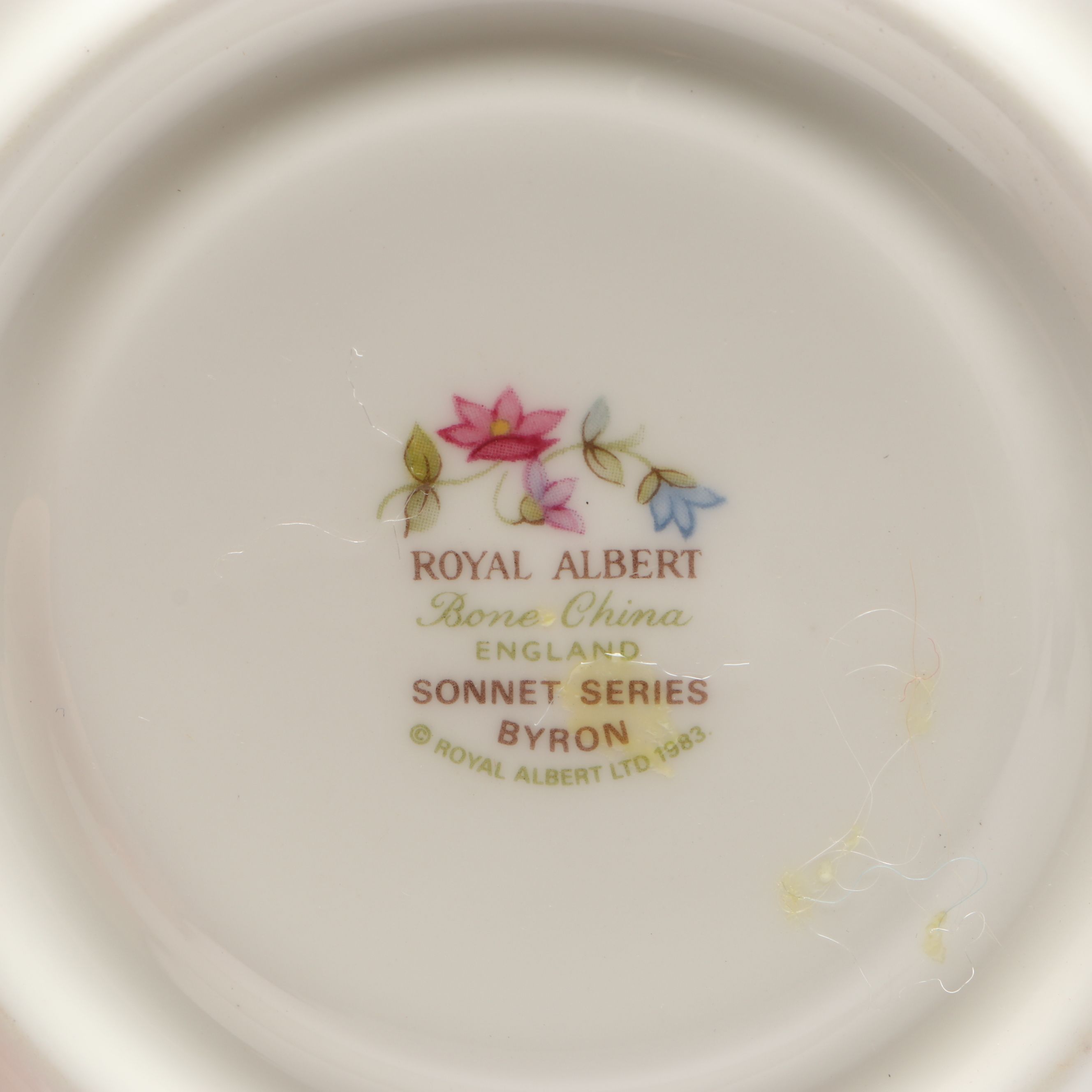 Italian Hand-Painted Glass Jar with Porcelain Cups and Saucers