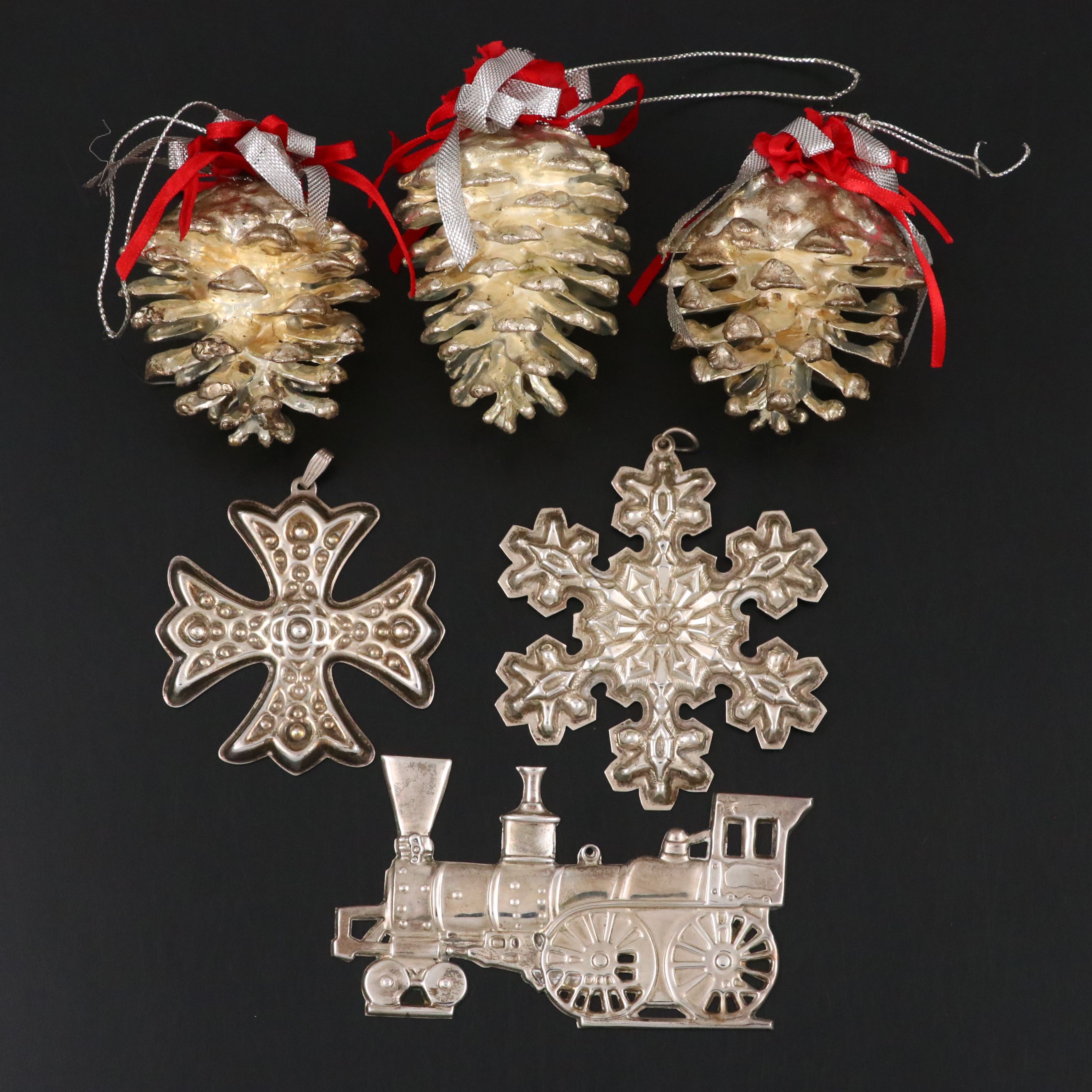 Gorham and Reed & Barton Sterling Silver Ornaments with Other Christmas Décor