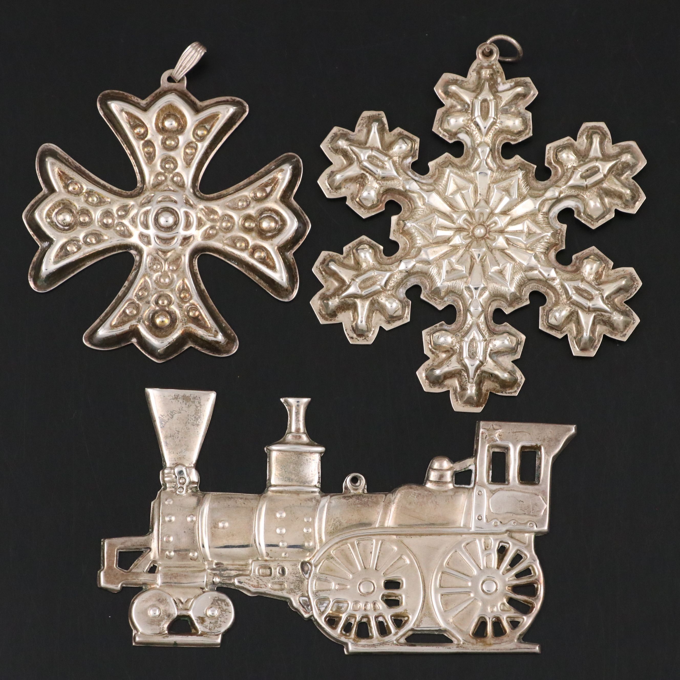 Gorham and Reed & Barton Sterling Silver Ornaments with Other Christmas Décor