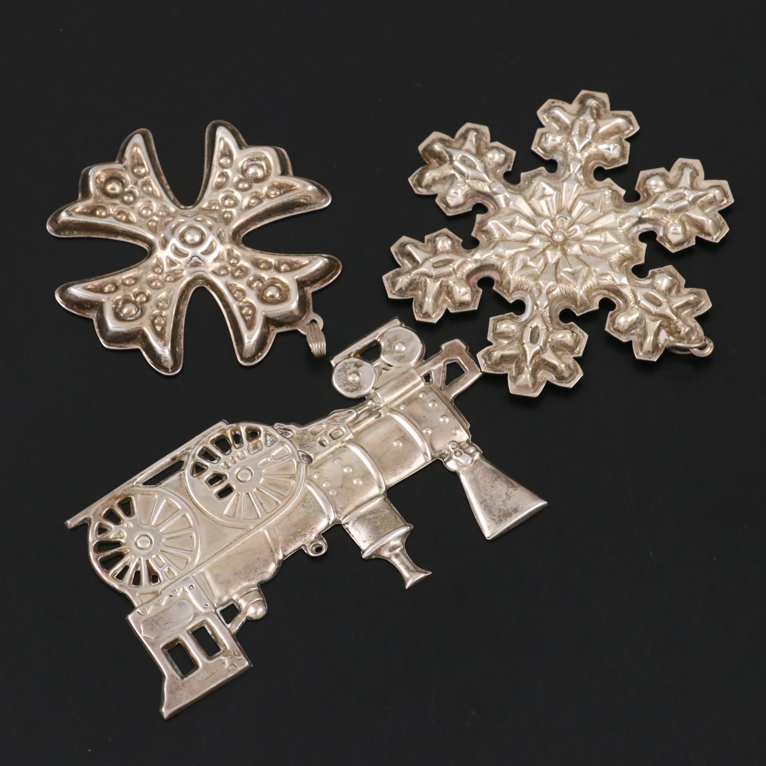 Gorham and Reed & Barton Sterling Silver Ornaments with Other Christmas Décor