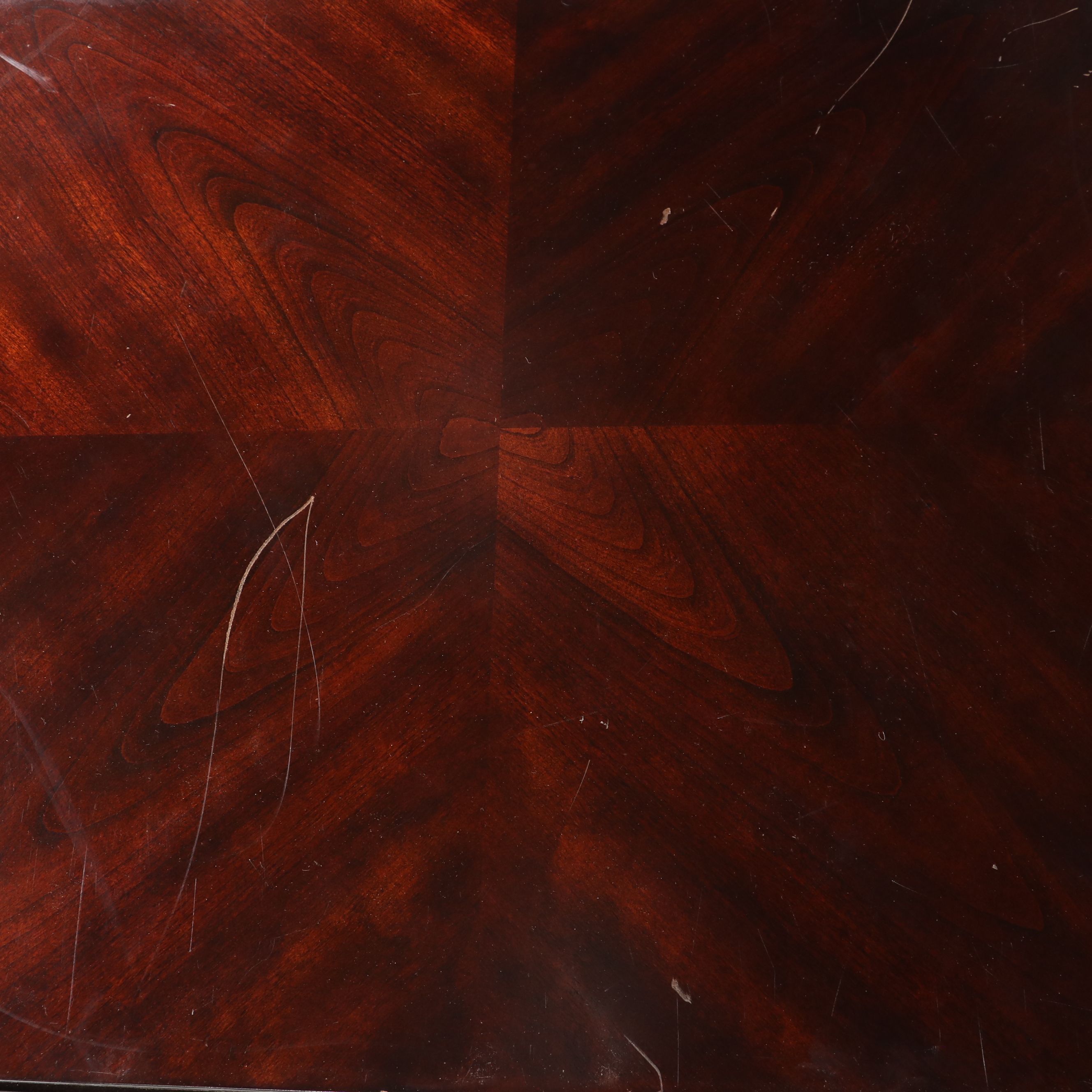 Modern Regency Style Mahogany Single-Drawer Side Table with Brass Sabots