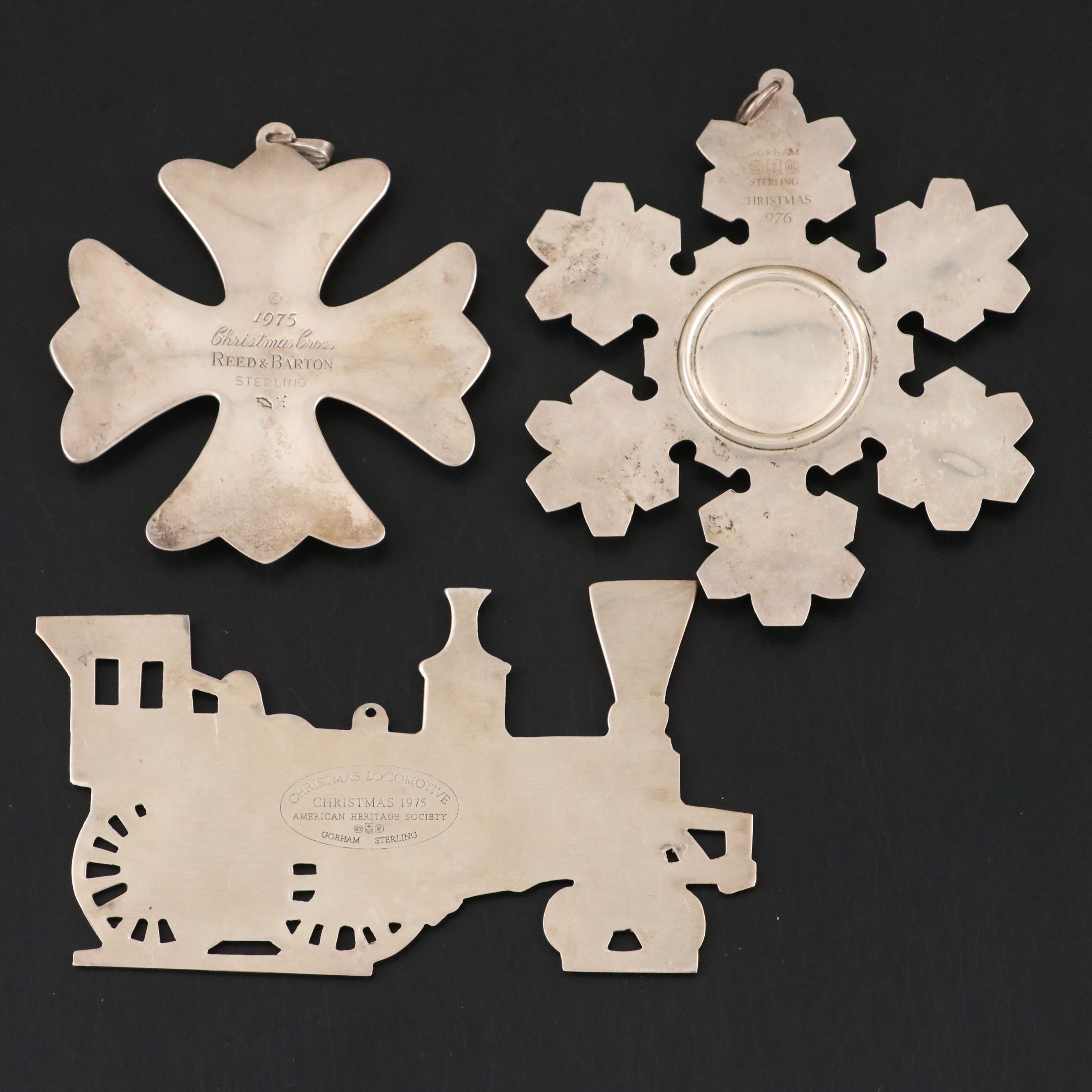 Gorham and Reed & Barton Sterling Silver Ornaments with Other Christmas Décor