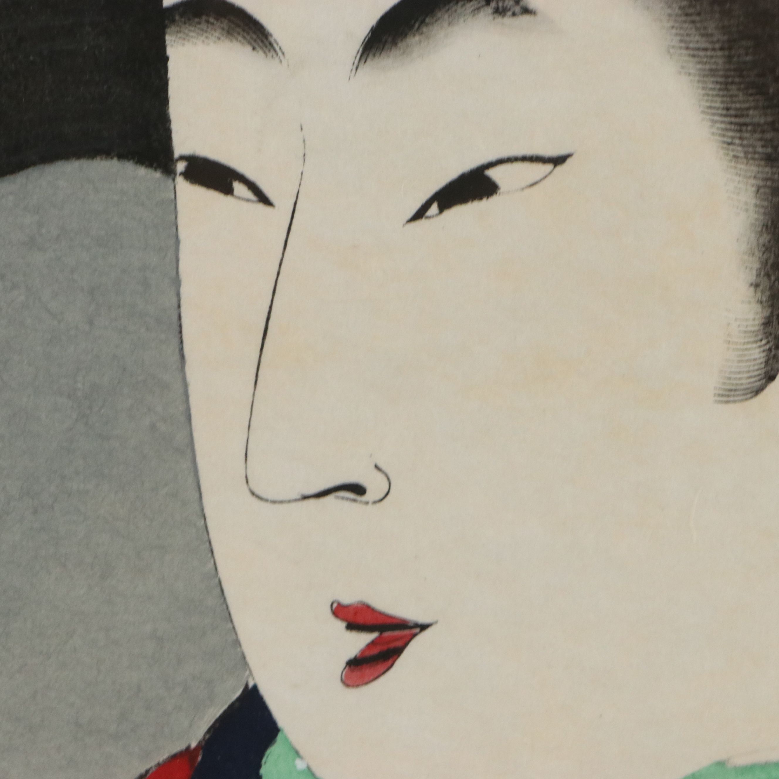 After Kitagawa Utamaro Ukiyo-e Woodblock Portrait of Woman