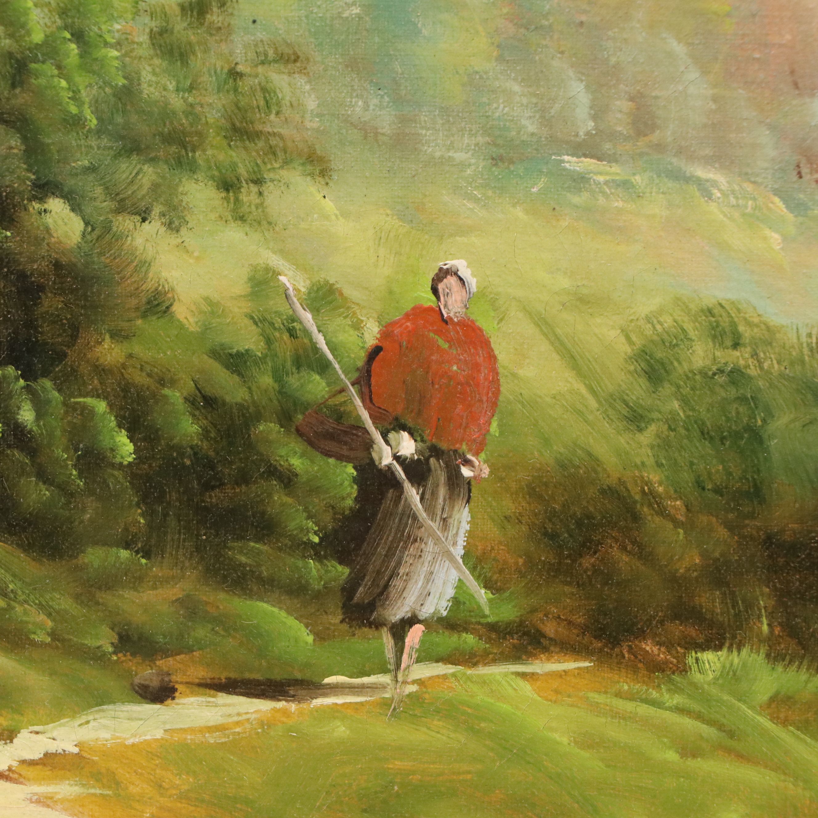 In the Manner of Giuseppe Solenghi Oil Landscape, Early to Mid-20th C.