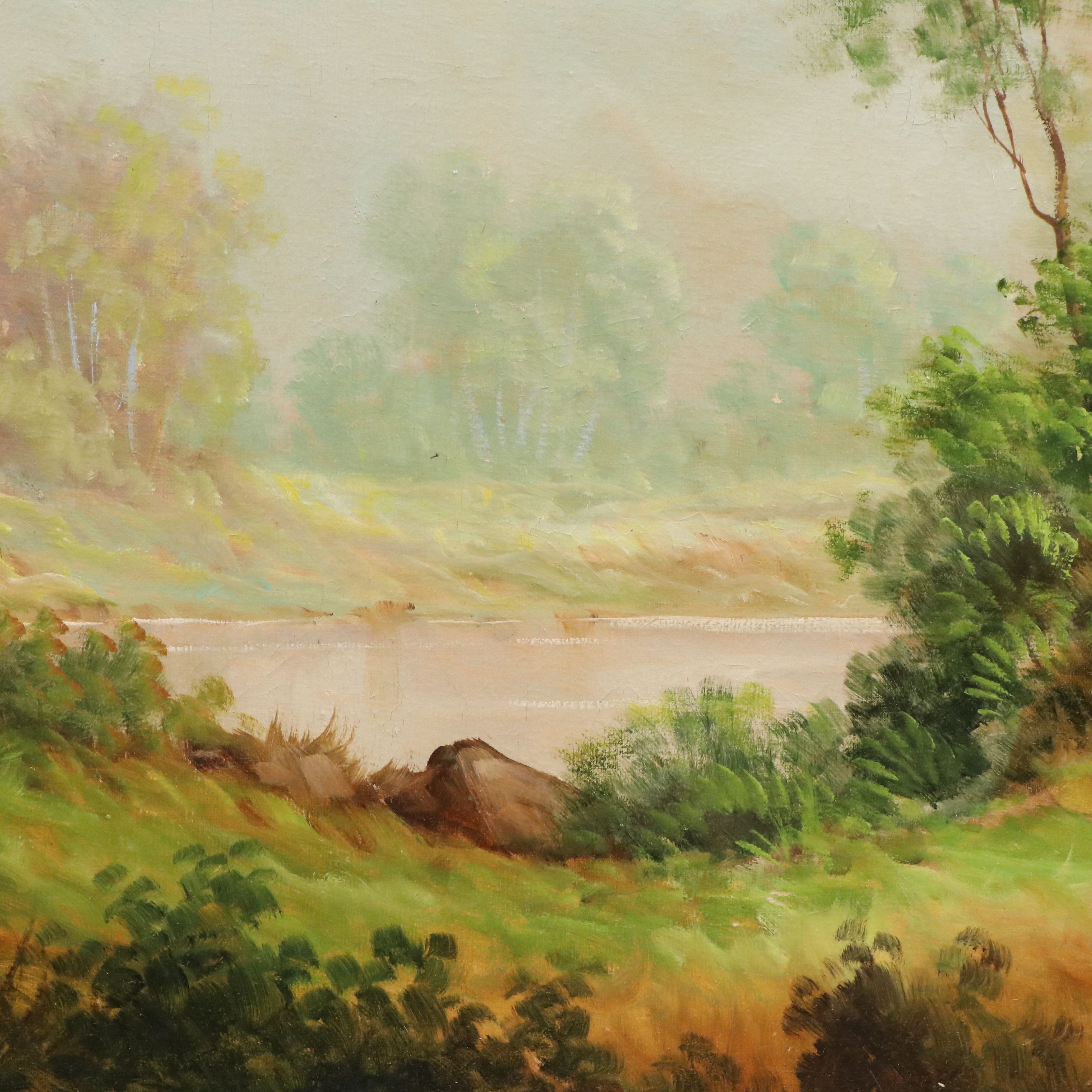 In the Manner of Giuseppe Solenghi Oil Landscape, Early to Mid-20th C.